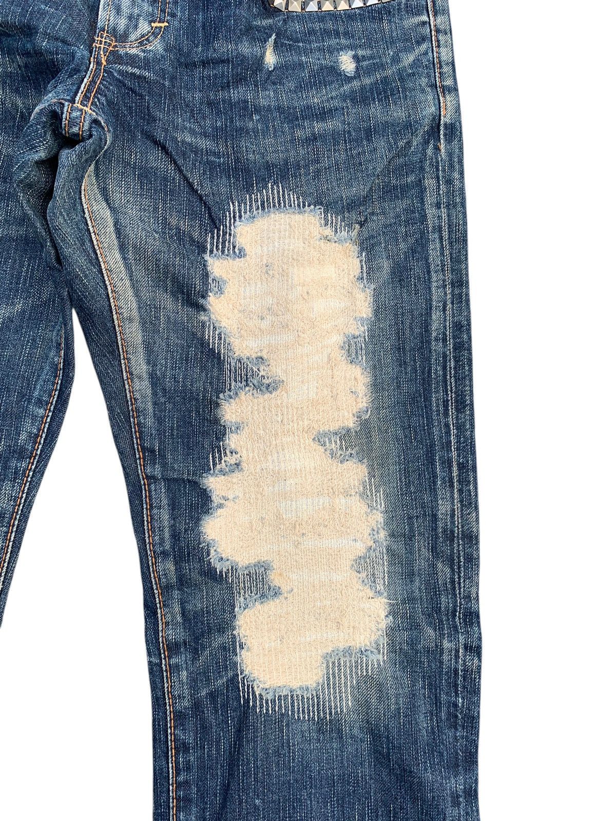 Tornado Mart RARE EDWIN STUDDED PUNK JAPANESE DISTRESSED DENIM Size US 31 - 8 Thumbnail