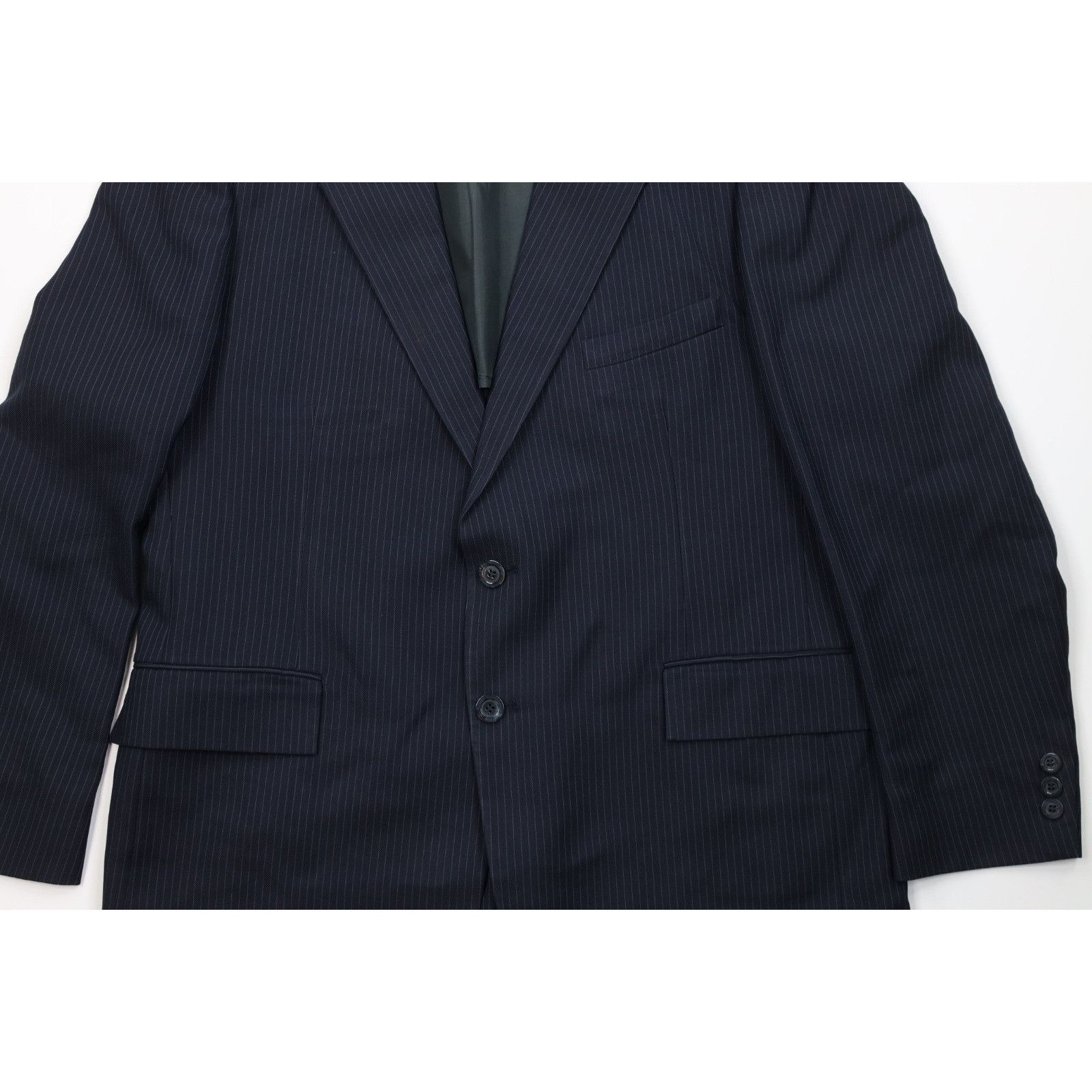 Vintage Vintage 70s Streetwear Distressed 3 Piece Pinstriped Suit Size 44R - 3 Thumbnail