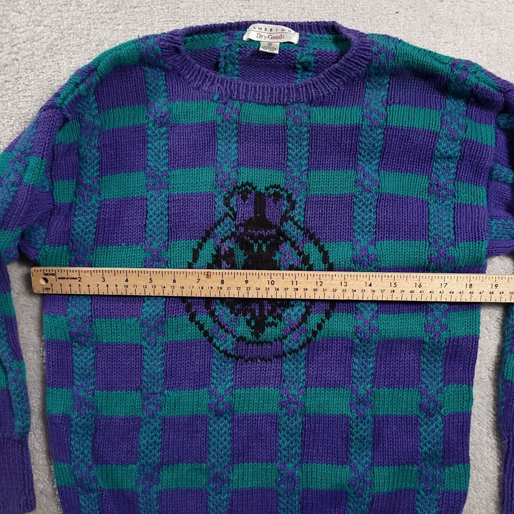 Vintage VINTAGE Cambridge Dry Goods Sweater Womens M Purple Green Crewneck 80s Size M / US 6-8 / IT 42-44 - 3 Thumbnail