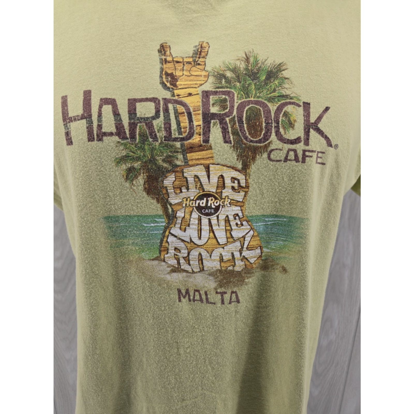 Hard Rock Cafe HARD ROCK CAFE Mens Malta Graphic T-Shirt Top L Green Size US L / EU 52-54 / 3 - 3 Thumbnail