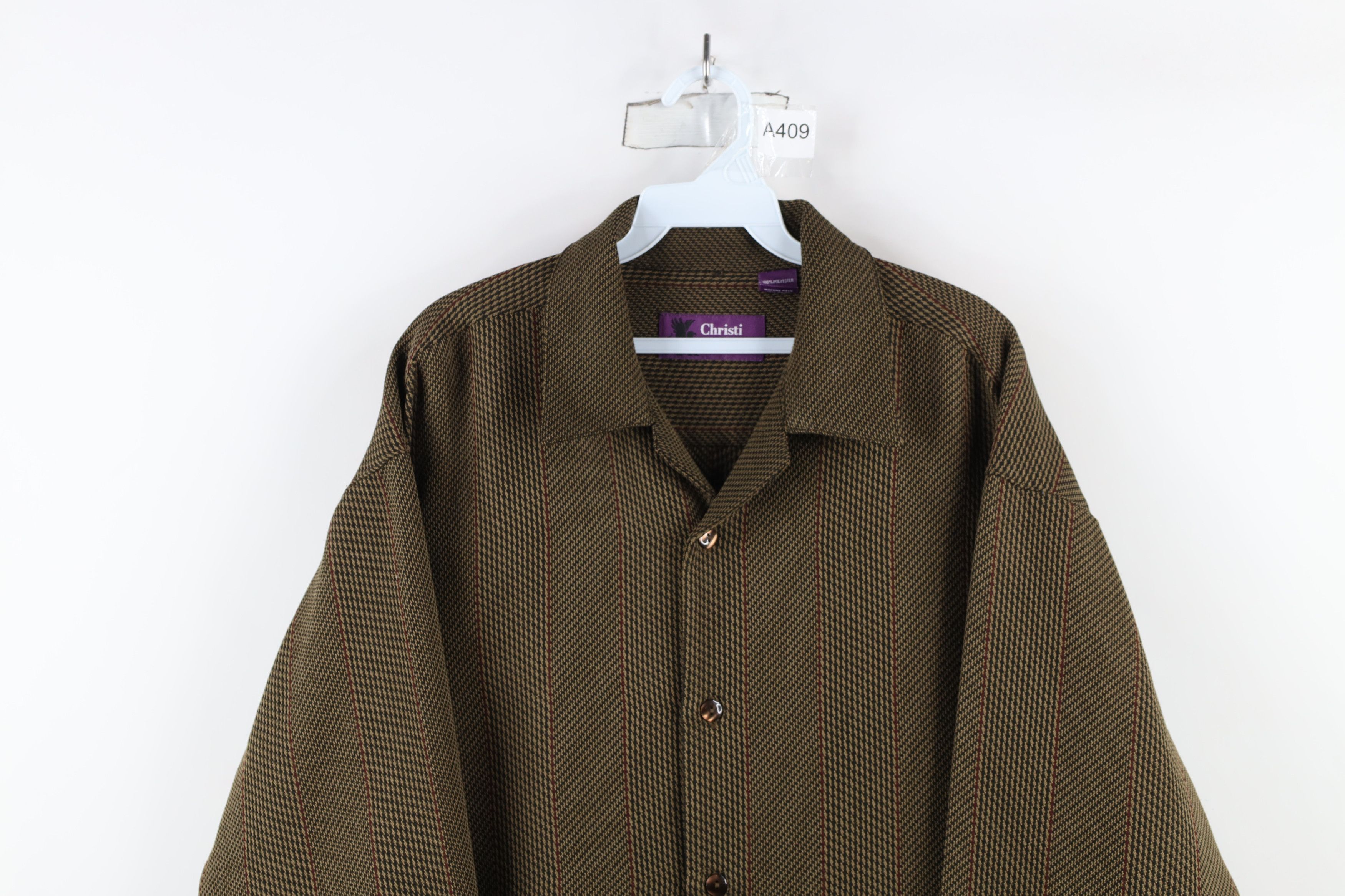 Vintage Vintage 90s Rockabilly Streetwear Houndstooth Button Shirt Size US L / EU 52-54 / 3 - 2 Thumbnail