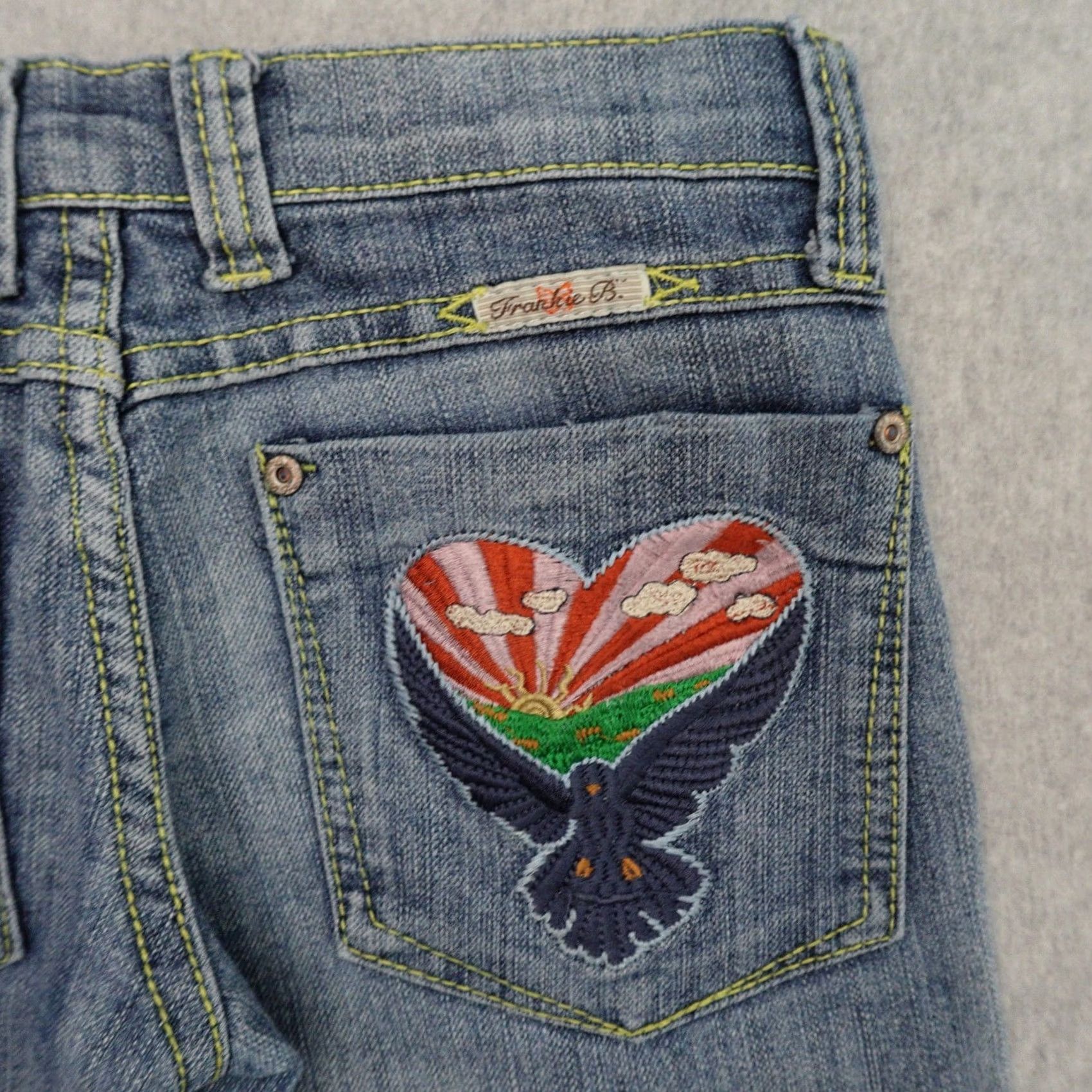Vintage VINTAGE Frankie B Jeans Womens 26X33 Low-Rise Straight Embroidered Pockets Blue Denim Clothing Womens Jeans Size 26" / US 2 / IT 38 - 2 Thumbnail