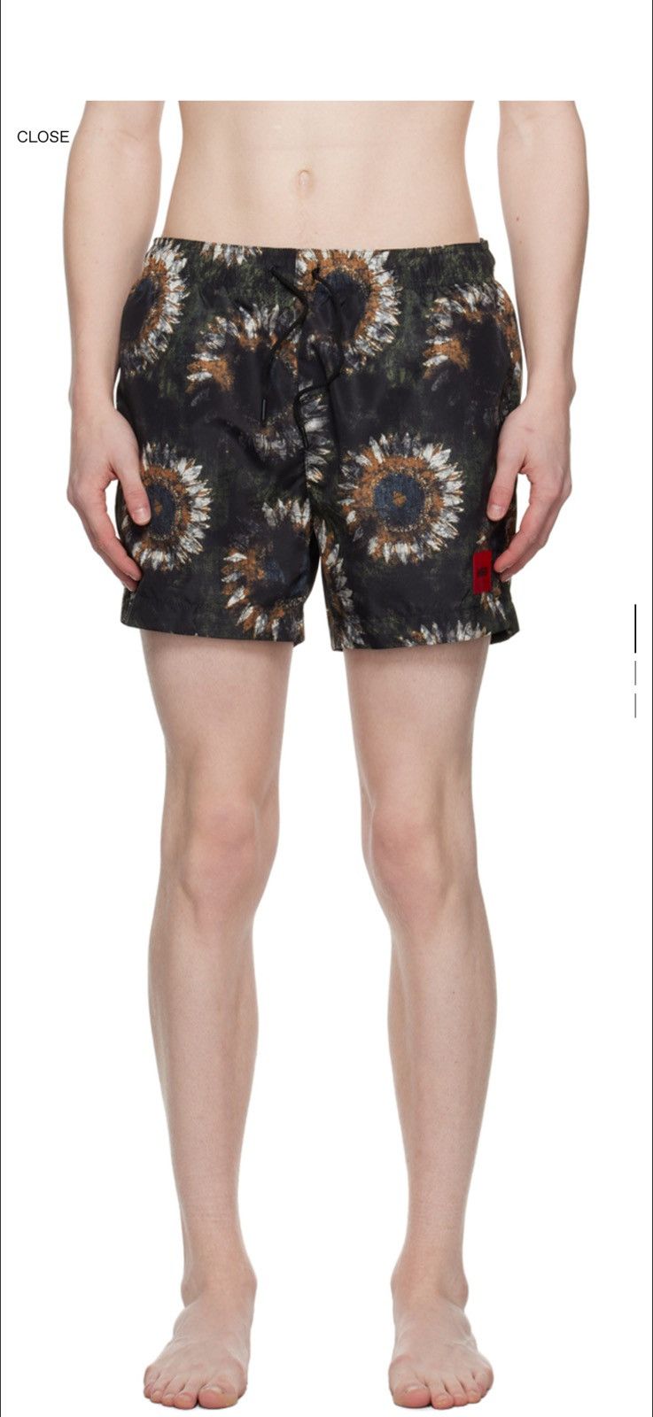 Hugo Black Printed Swimshorts Size US 29 - 2 Thumbnail