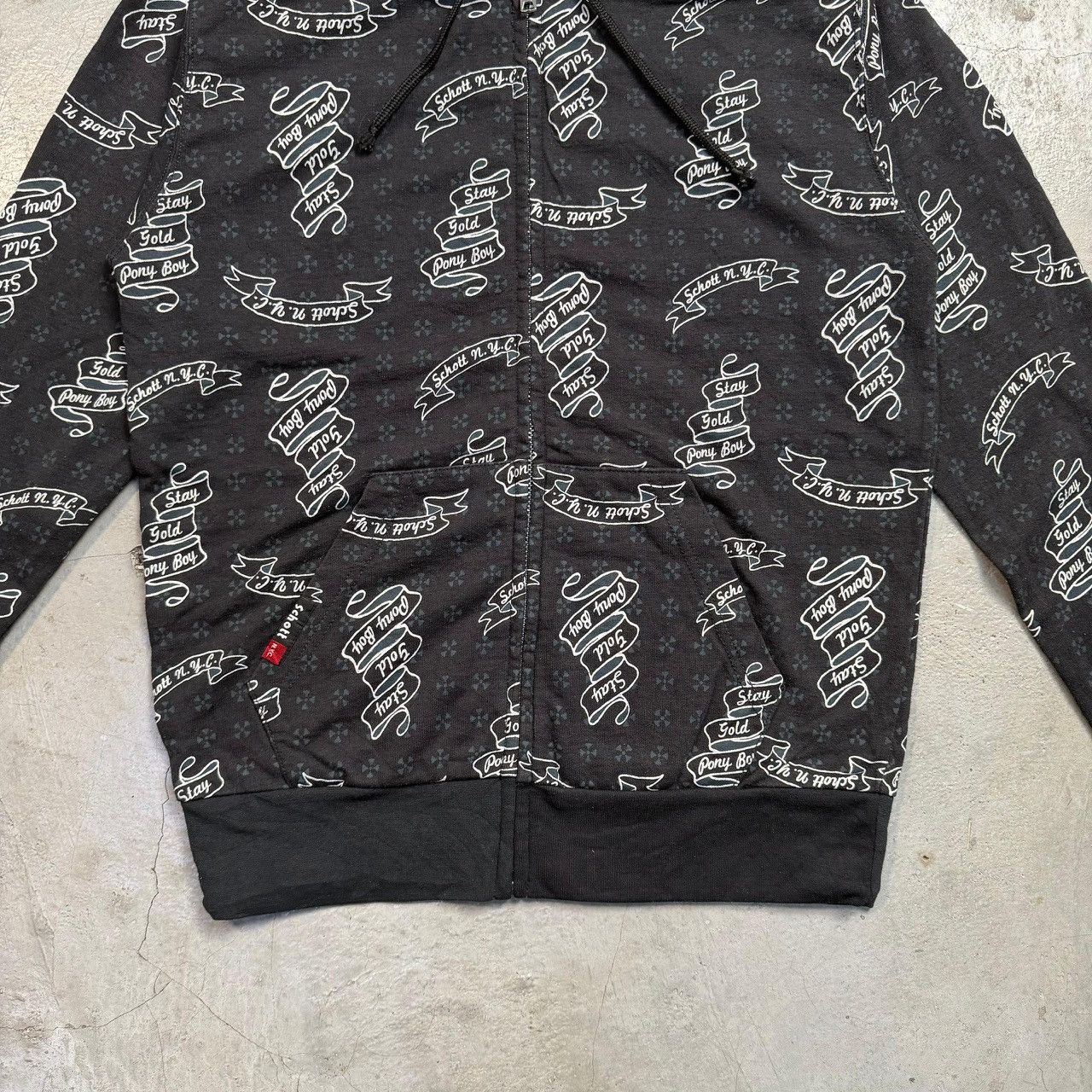 Schott Schott N.Y.C. "Stay Gold Ponyboy" All-Over Print Zip Hoodie Size US S / EU 44-46 / 1 - 4 Thumbnail