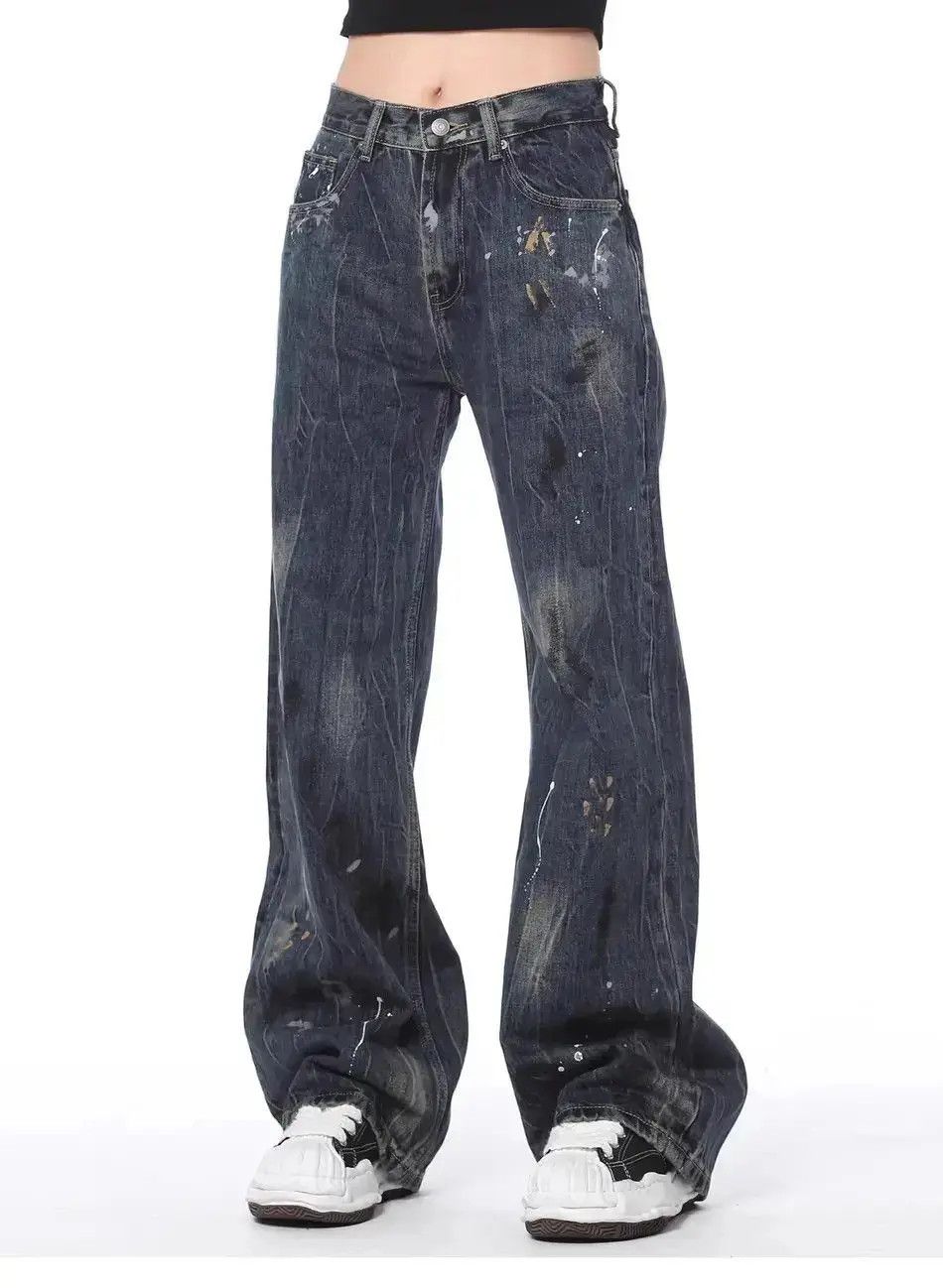 Japanese Brand Retro loose fitting wide leg straight leg jeans Size US 30 / EU 46 - 5 Thumbnail