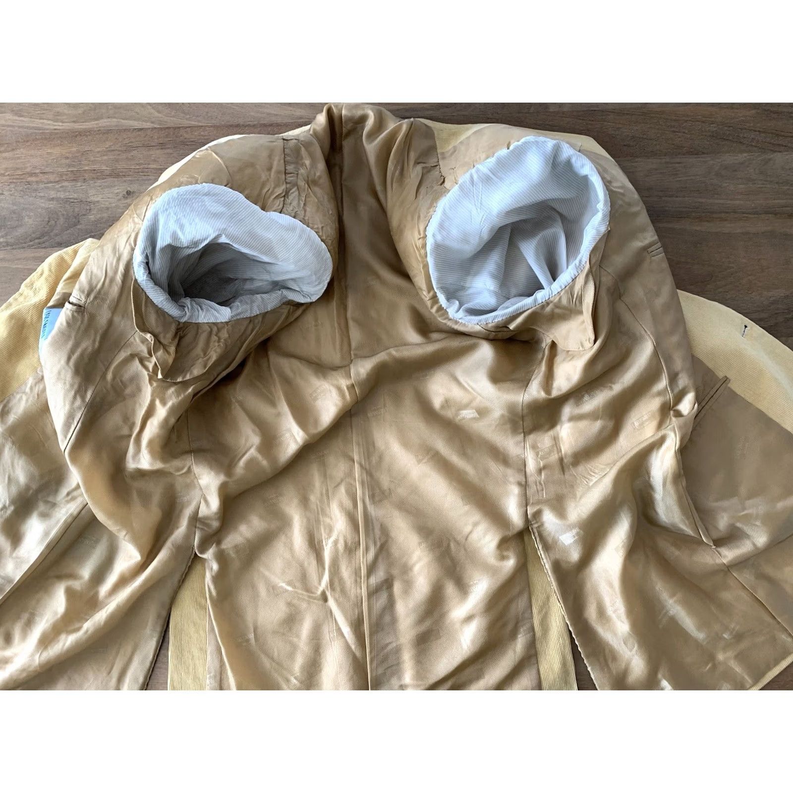 Vintage Larusmiani Milano Corduroy Jacket Luxury Designer Mens 54 (44R US) Yellow Sport Coat Classic Italian Size US S / EU 44-46 / 1 - 4 Thumbnail