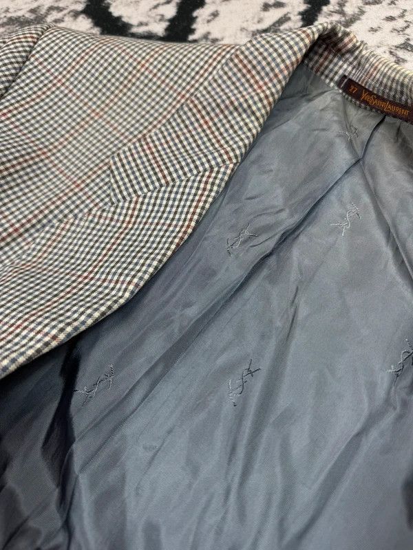 Yves Saint Laurent Vintage Yves Saint Laurent gray YSL L checkered jacket Size US L / EU 52-54 / 3 - 5 Thumbnail