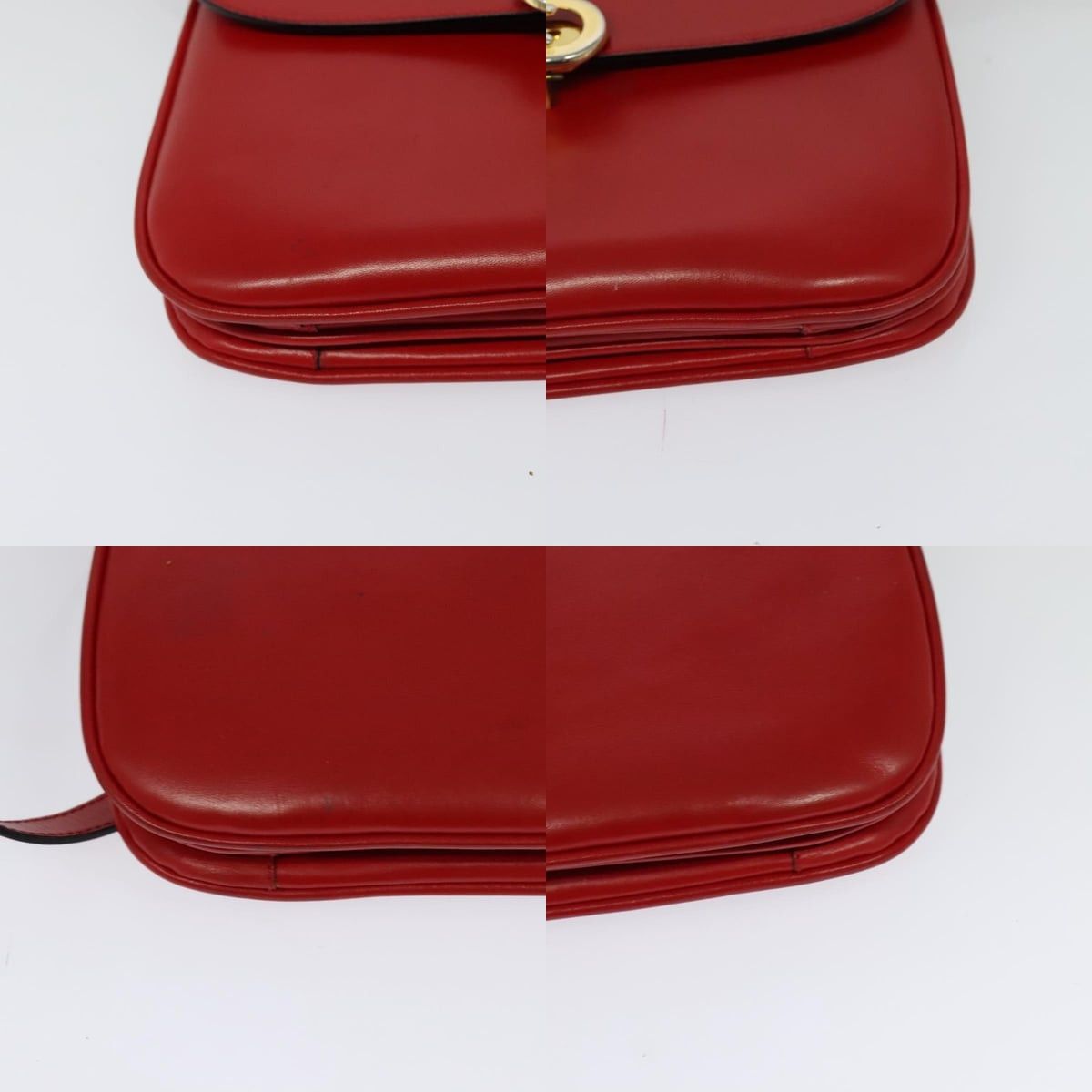 Celine CELINE Shoulder Bag Leather Red Gold Size ONE SIZE - 10 Thumbnail