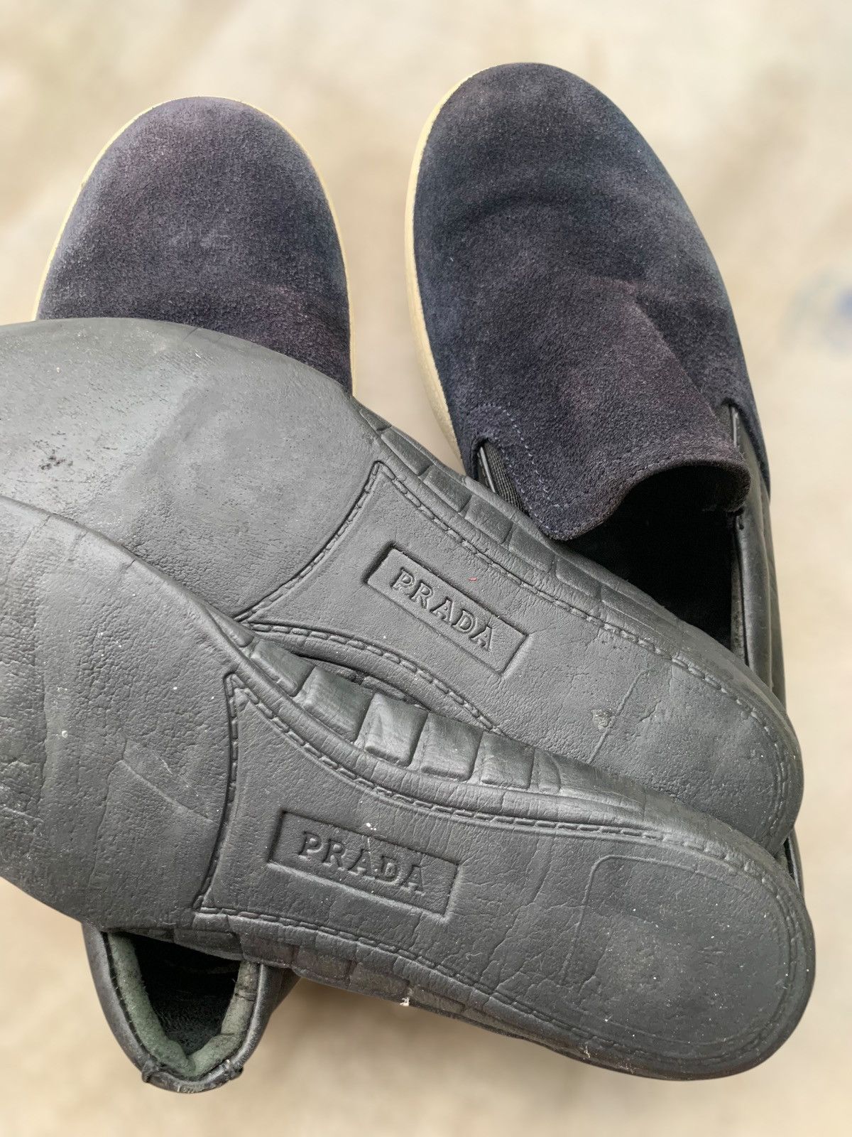 Prada Black Suede Prada Slip On Sneakers Size US 6 / EU 39 - 16 Thumbnail