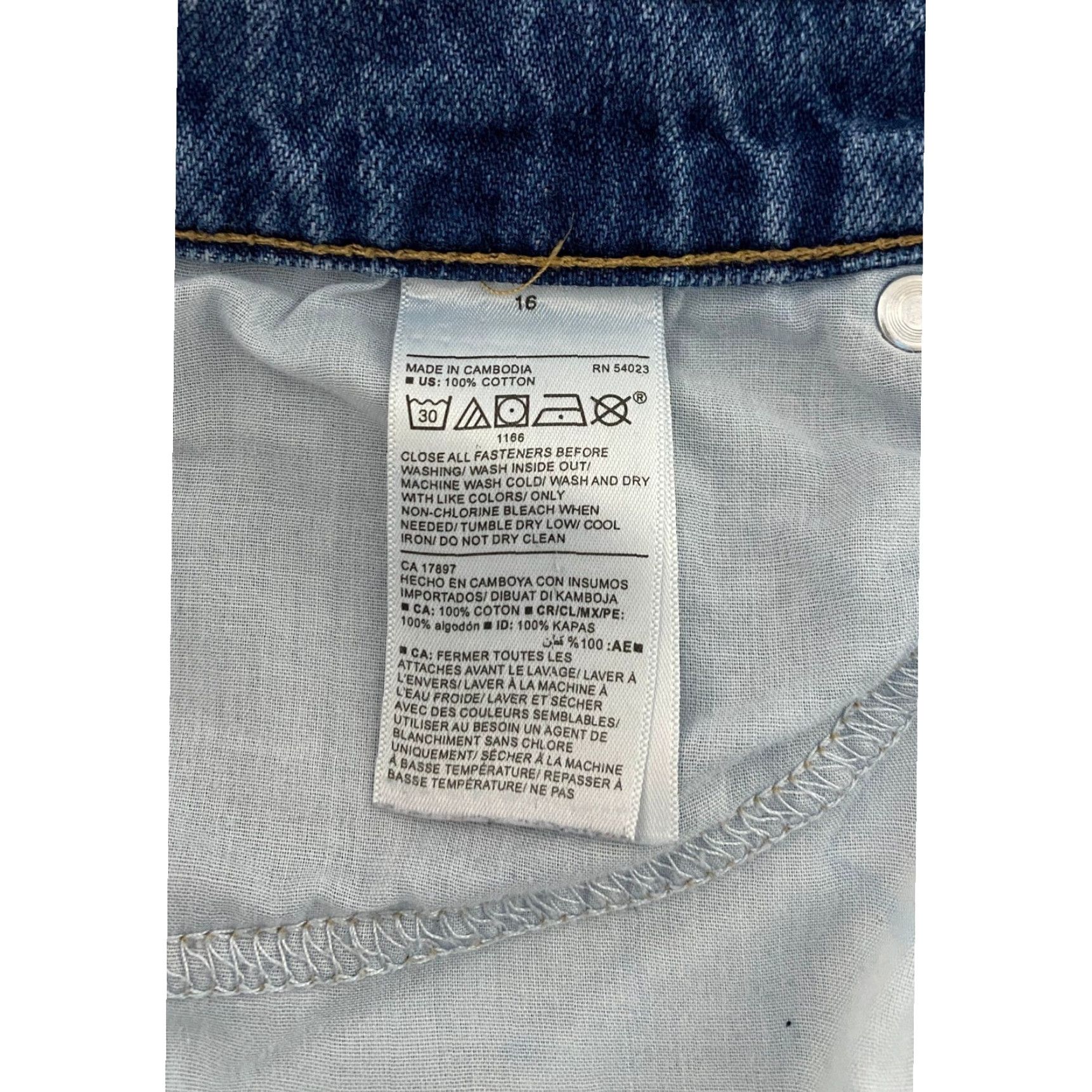 Old Navy Old Navy Jeans Straight Women's High Rise 16 Medium Wash Denim 28in Inseam 5-Pocket Button Fly Cotton Size 38" / US 16 / IT 52 - 7 Thumbnail