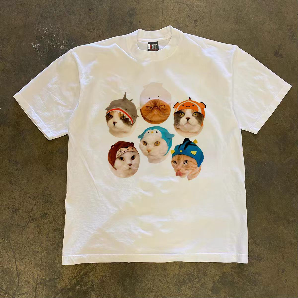 Japanese Brand White retro cat print cotton t-shirt Size US M / EU 48-50 / 2 - 1 Thumbnail