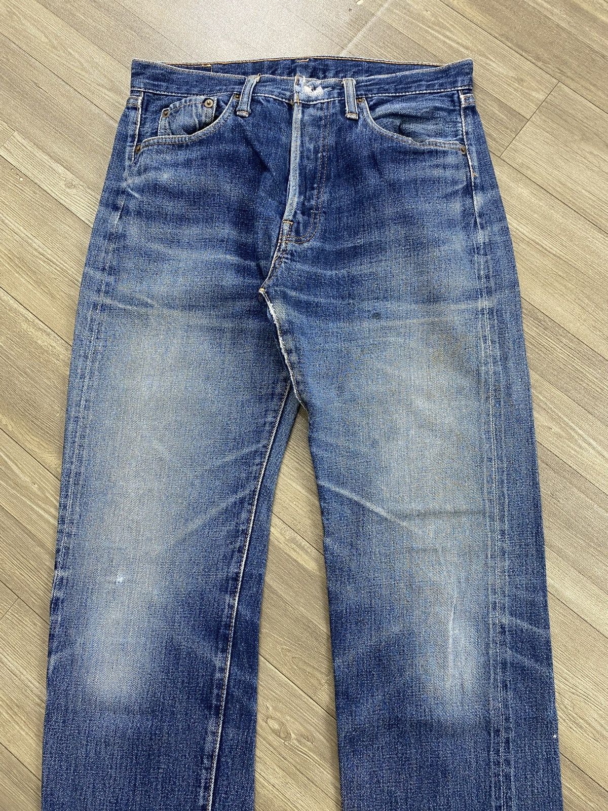 Denime 🇯🇵Vintage Denime Japan Selvedge Distressed Faded Blue Jeans Size US 30 / EU 46 - 3 Thumbnail