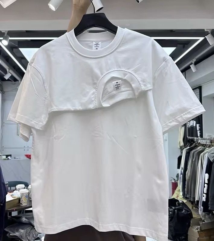Other White Irregular Two Piece Splicing T Shirt T Shirt Size US XL / EU 56 / 4 - 1 Thumbnail