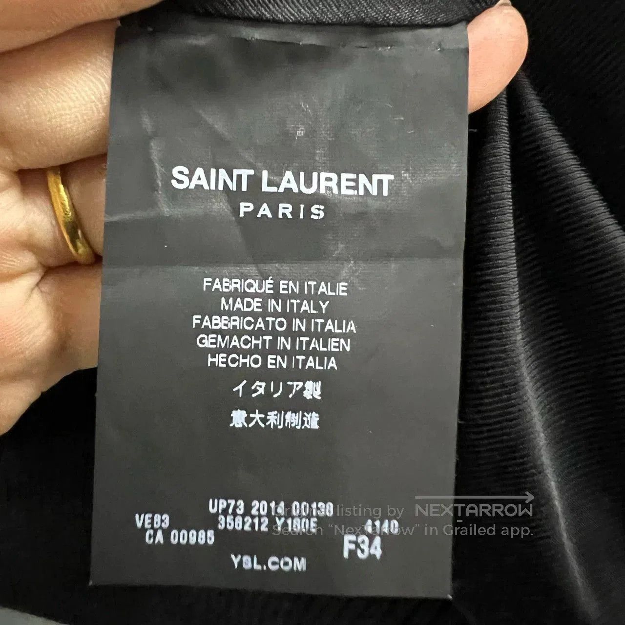 Saint Laurent Paris Saint Laurent Dark Blue Leather Accent Jacket. Size US M / EU 48-50 / 2 - 4 Thumbnail