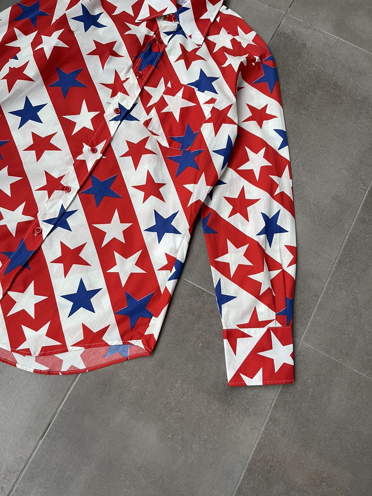 ERL !DS! FW22 ERL Star Print White Blue Red Shirt Size US M / EU 48-50 / 2 - 9 Thumbnail
