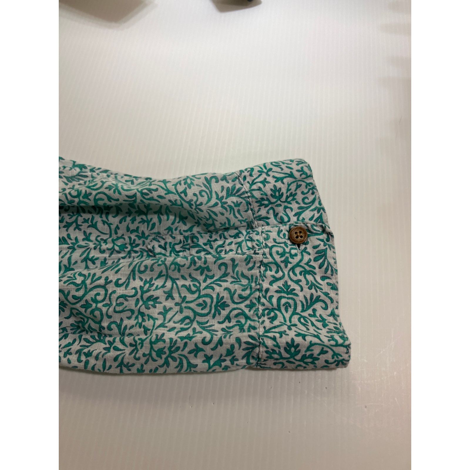 Croft & Barrow Croft & Barrow Green Floral Collared ¾ Sleeve Women Blouse L Size L / US 10 / IT 46 - 5 Thumbnail