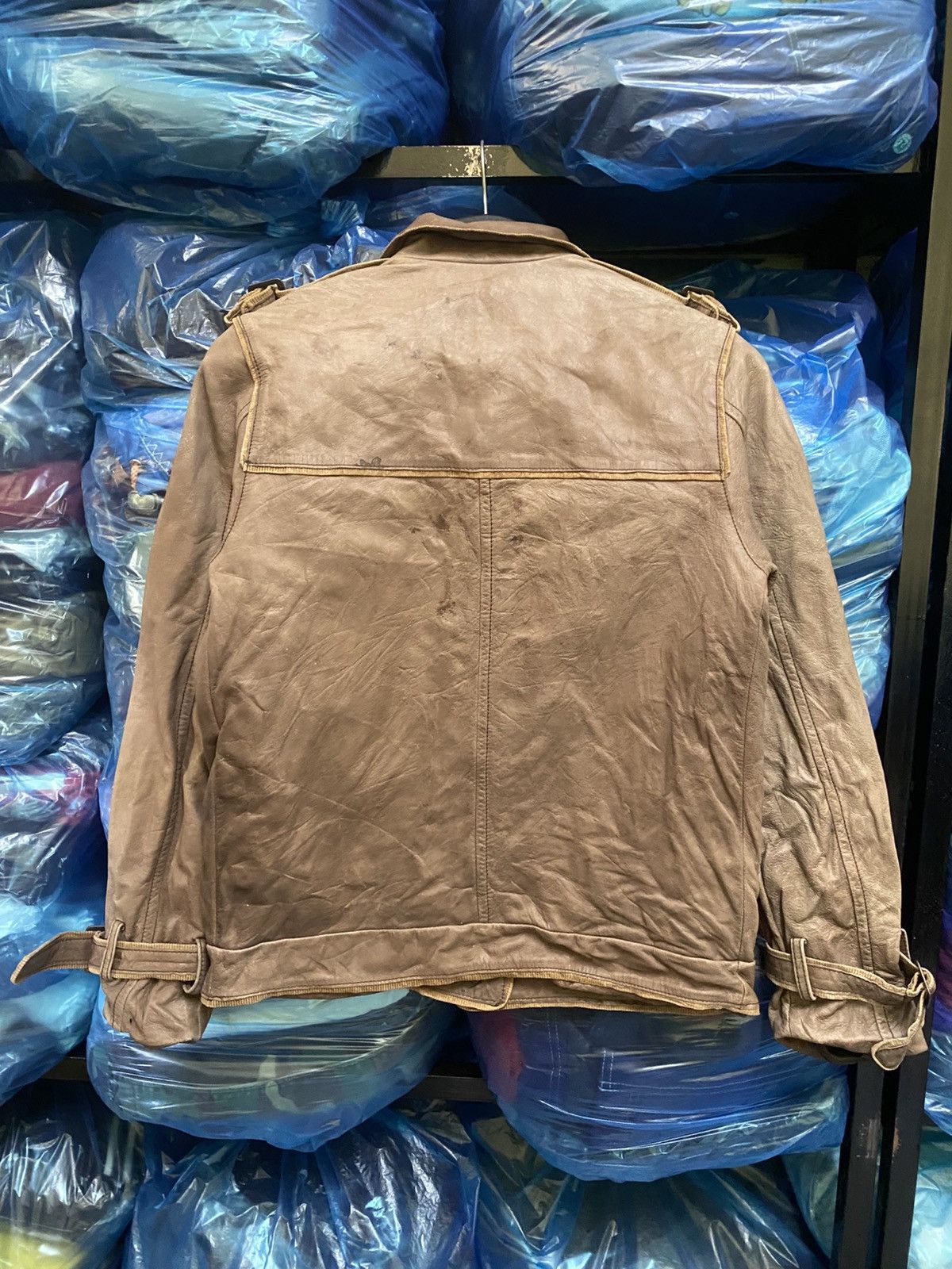 Other Fruitcake Brown Vintage Pigskin Leather Jacket Epaulettes Size US XS / EU 42 / 0 - 6 Thumbnail