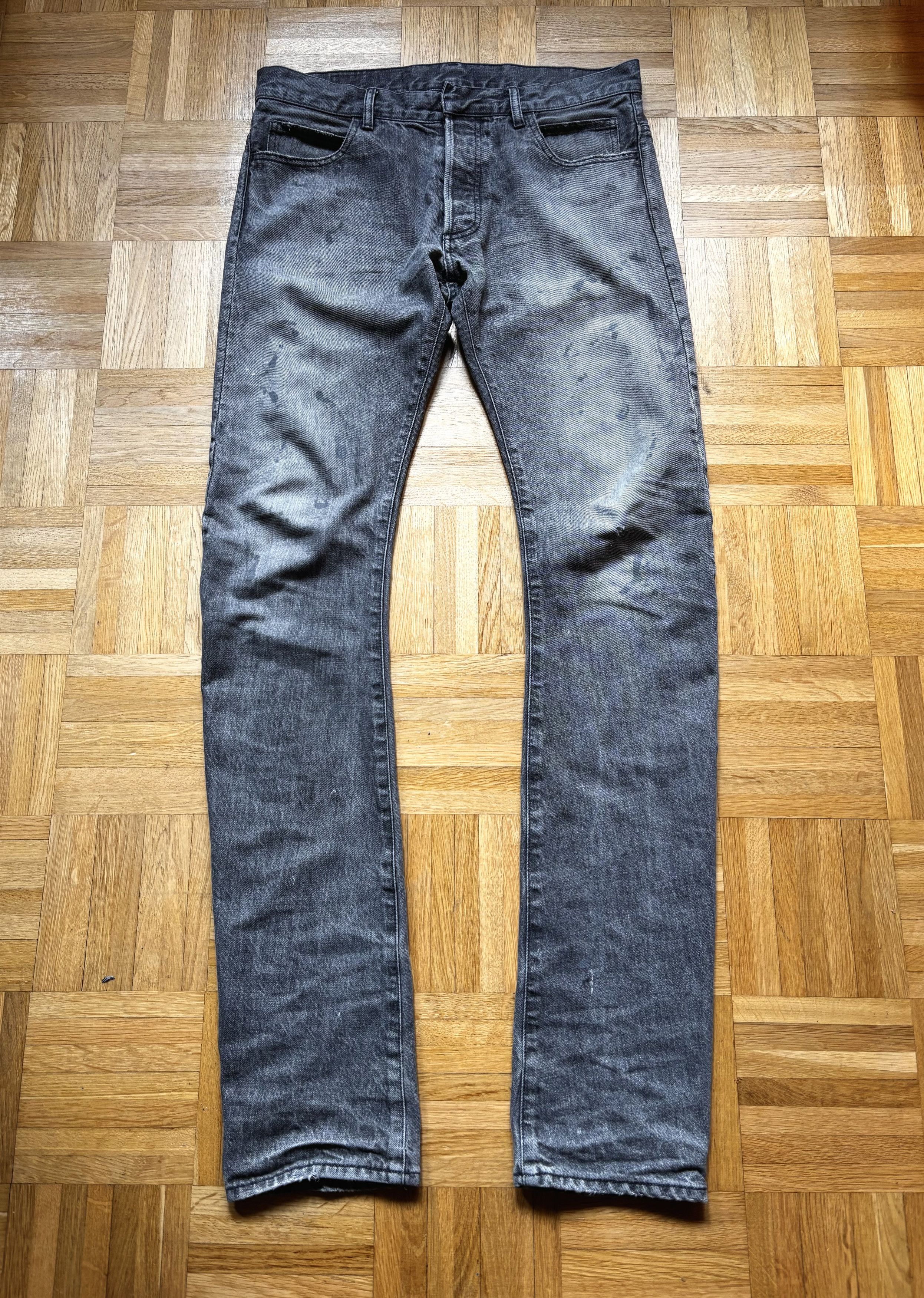 Balmain Balmain Grey Paint-Splattered Jeans (c. 2008–2011) | Grailed