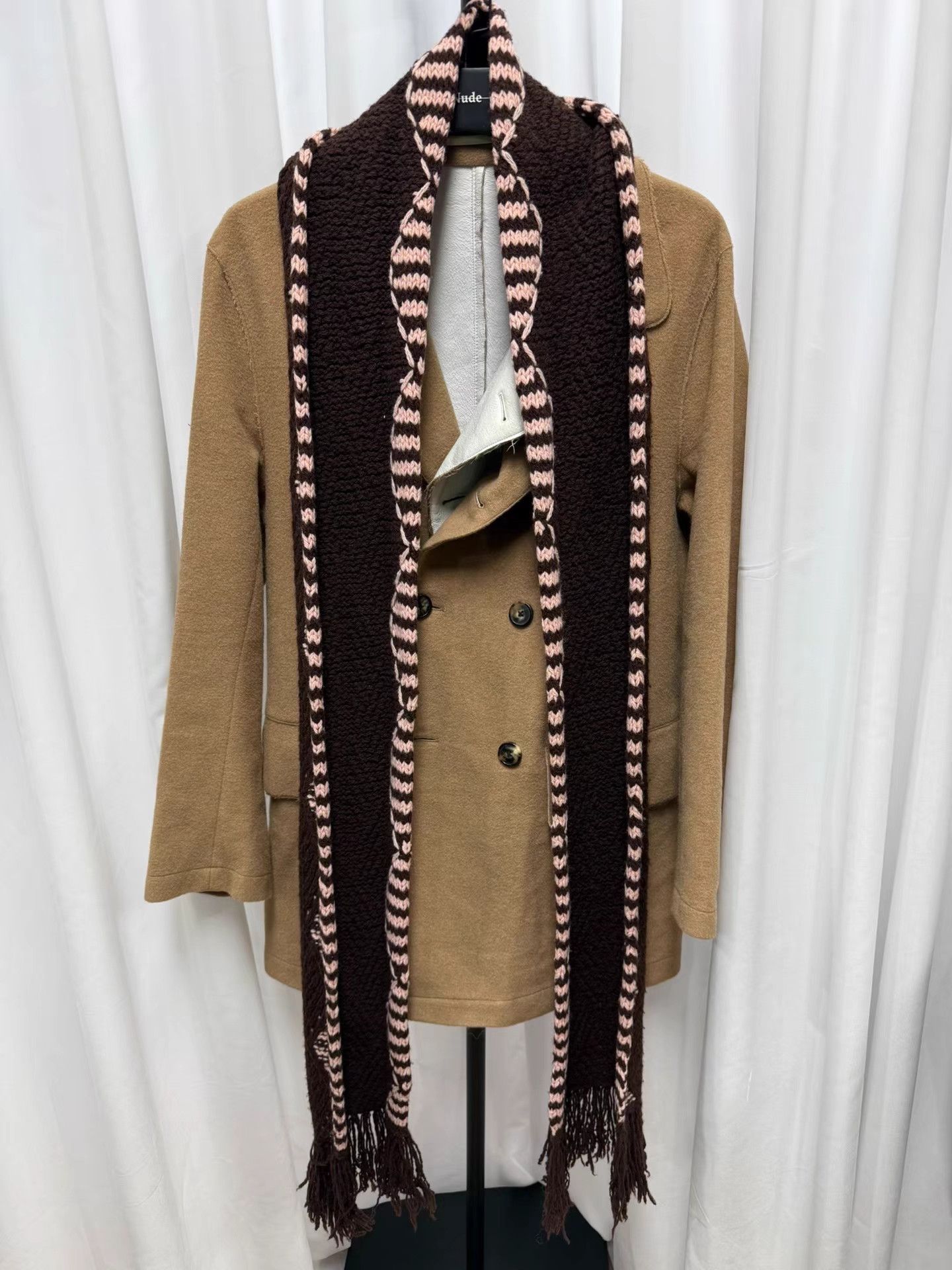 Dries Van Noten Dries Van Noten Pink-Brown Floral Wool Fringe Scarf K20 Size ONE SIZE - 1 Thumbnail