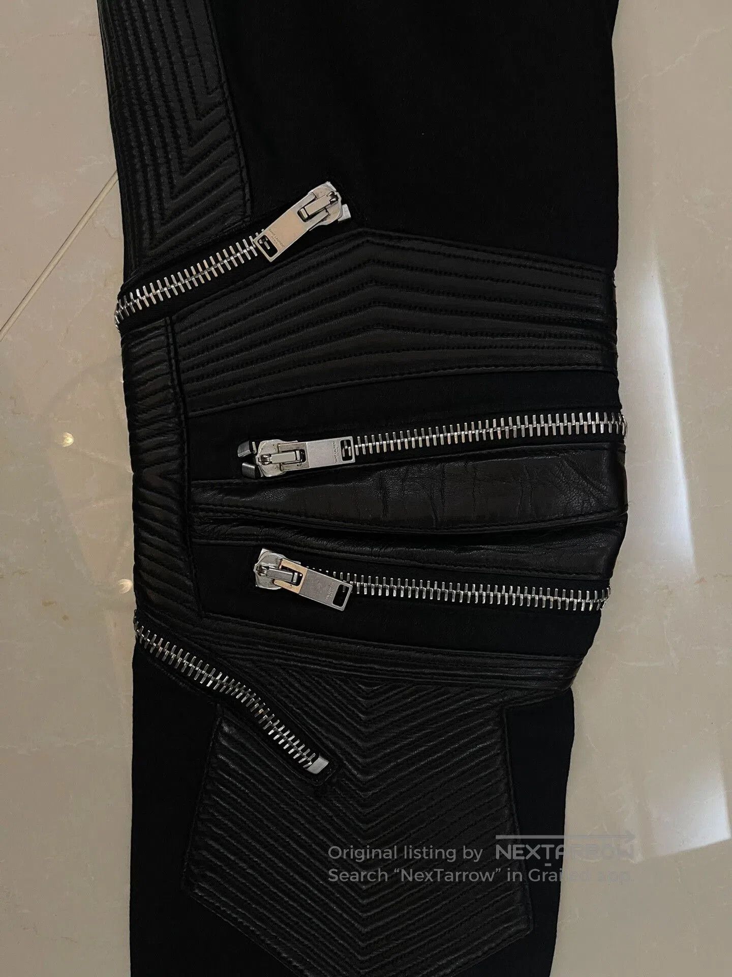 Saint Laurent Paris Saint Laurent Black Leather Motorcycle Pants. Size US 31 - 4 Thumbnail