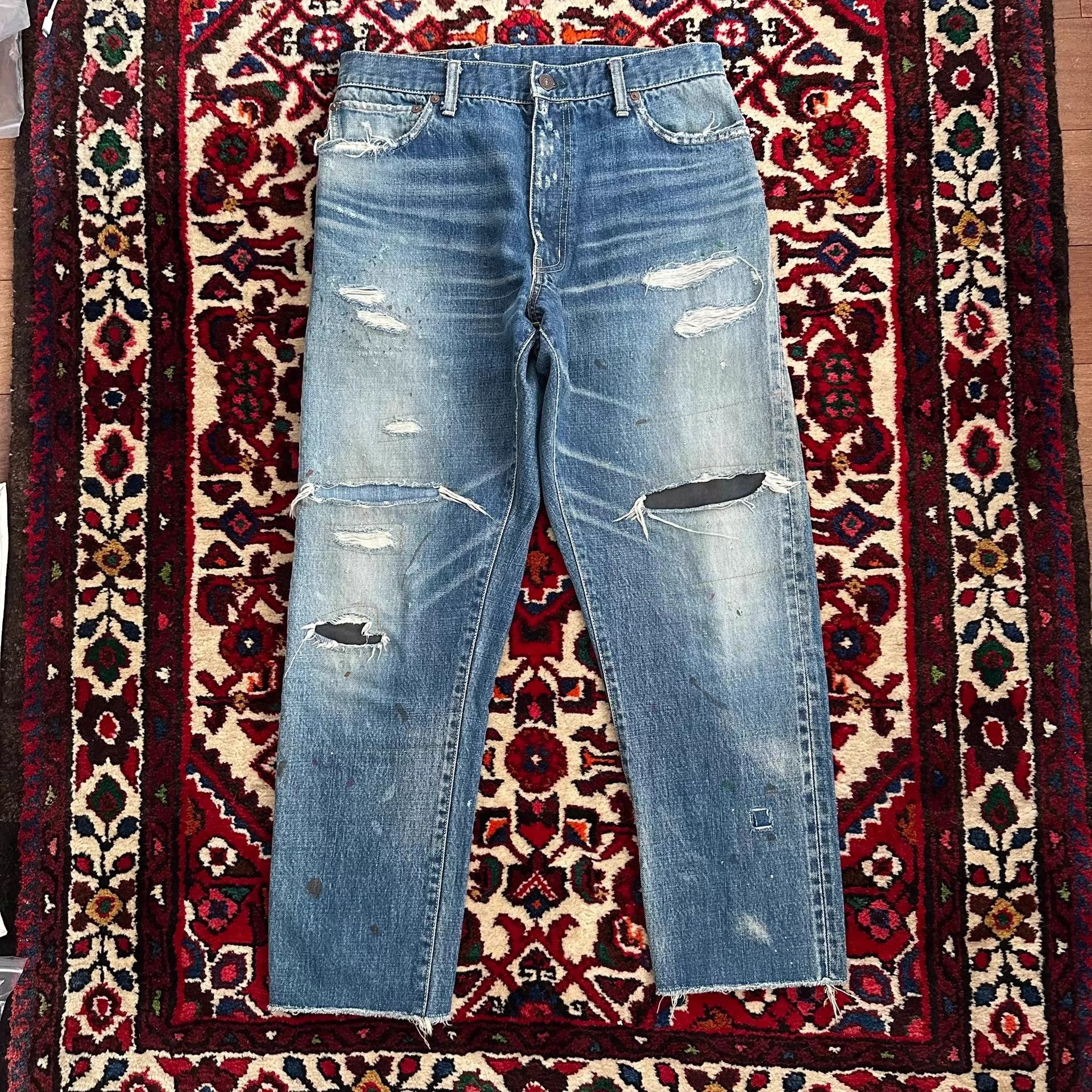 Visvim Distressed Blue Denim Pants Size 32 Size US 32 / EU 48 - 1 Thumbnail