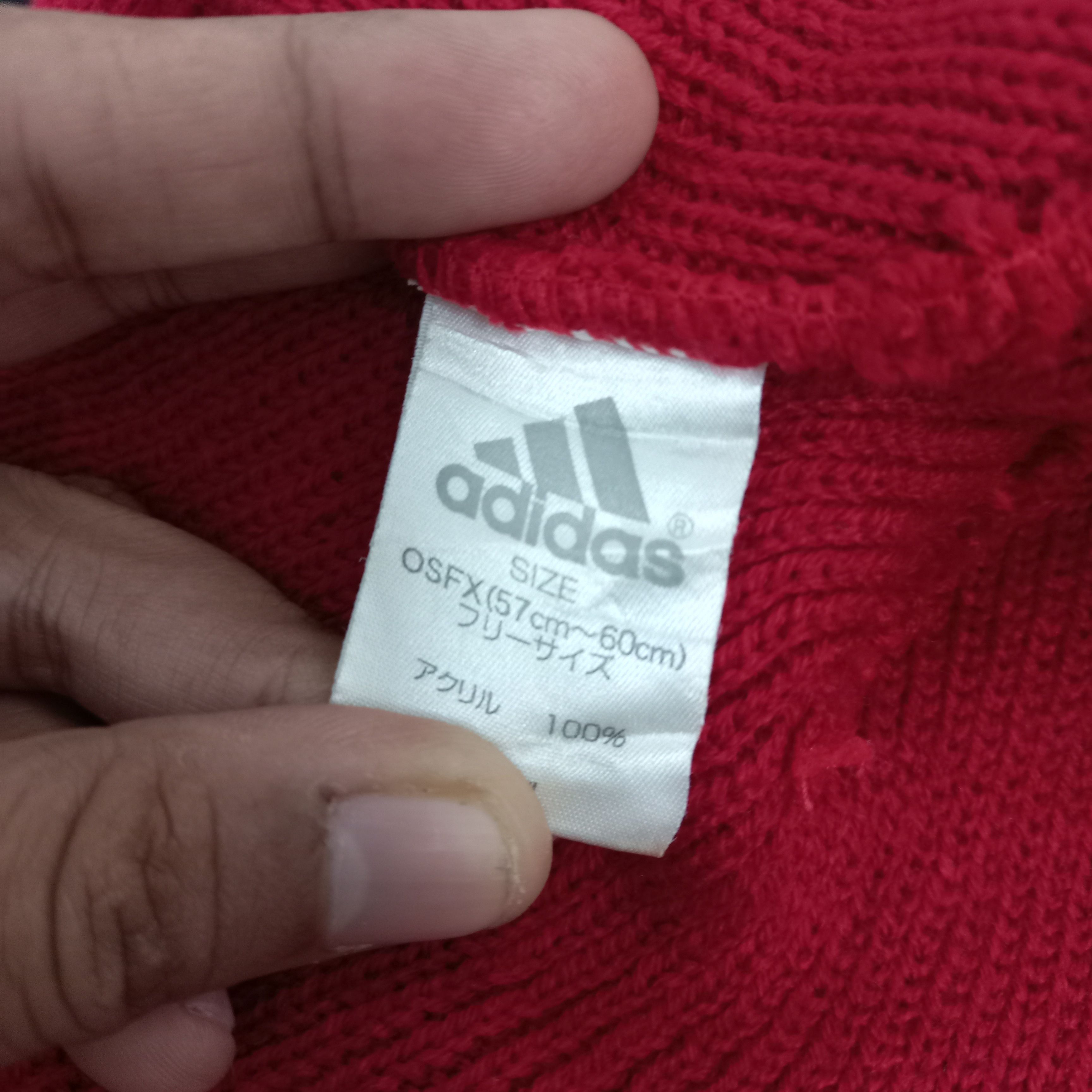 Adidas 💥Adidas three bar big logo red beanie hat Size ONE SIZE - 3 Thumbnail