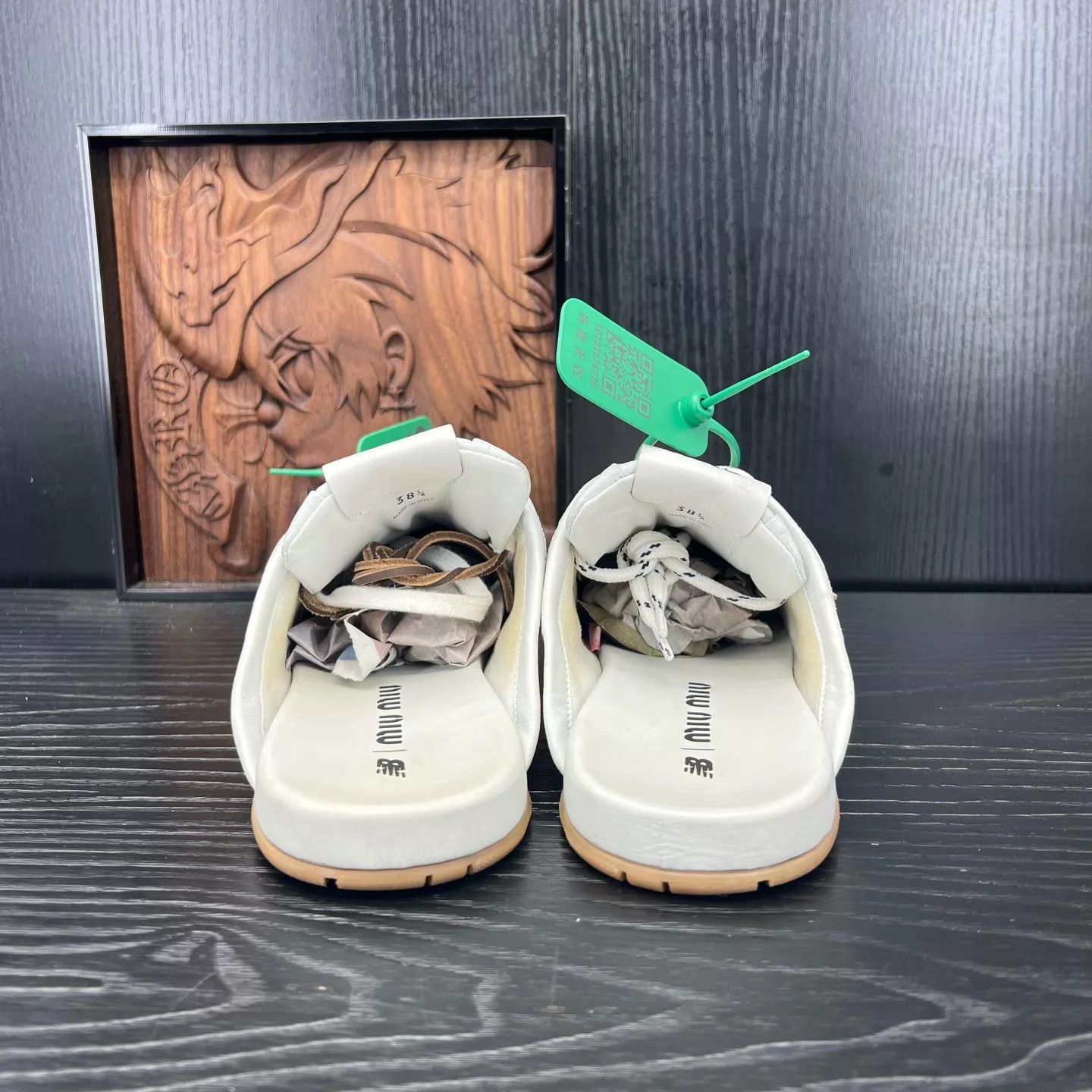 Miu Miu Miu Miu nb530 Distressed White Slides Women's 38.5 Size US 8 / IT 38 - 7 Thumbnail