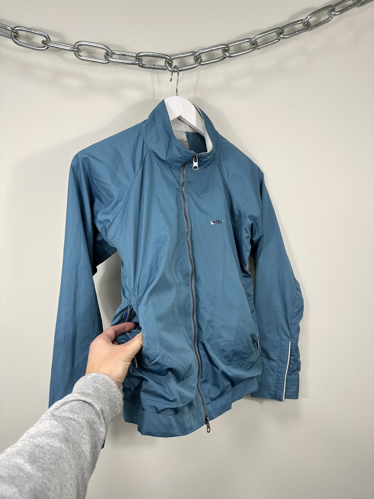 Nike Vintage Nike Drill Swoosh Baggy Nylon Y2K Track Top Jacket Size S / US 4 / IT 40 - 6 Thumbnail