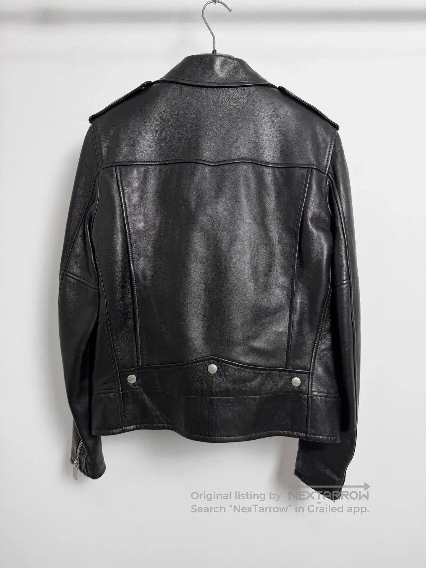 Saint Laurent Paris Black Leather Biker Jacket. Size US M / EU 48-50 / 2 - 2 Thumbnail