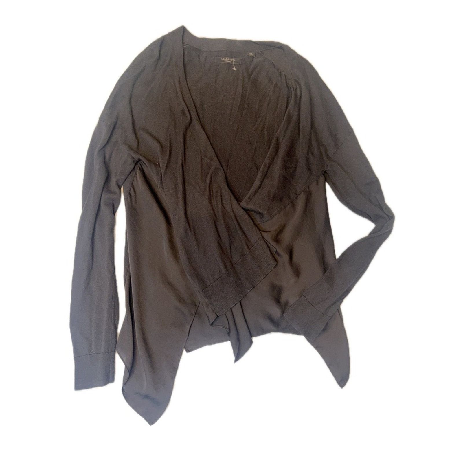 Allsaints AllSaints Carmel Cardigan Bl Draped Open Front Knit Medium Size S / US 4 / IT 40 - 1 Thumbnail