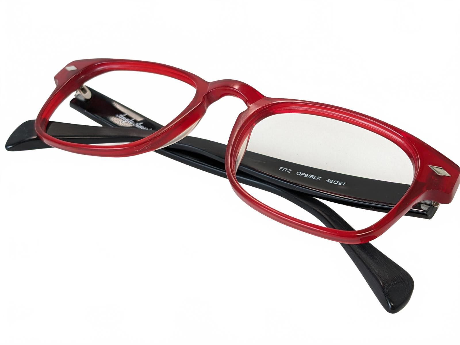 Other Anglo-American Optical U.K. Fitz OP9/BLK Eyeglasses Ruby Red Size ONE SIZE - 4 Thumbnail