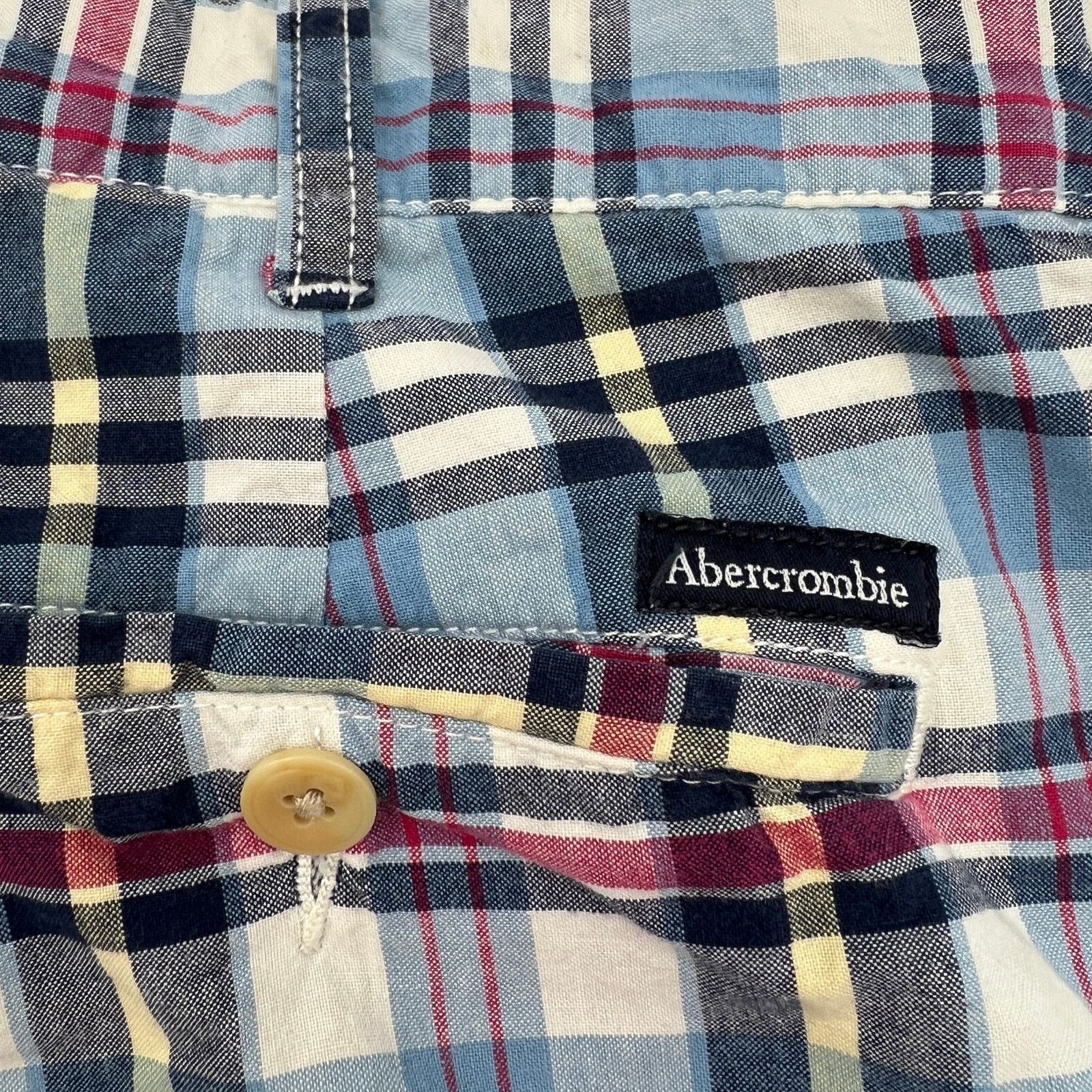 Abercrombie & Fitch × Vintage Abercrombie & Fitch Y2K Paid Cotton Short Blue Vintage Men's Size US 32 / EU 48 - 4 Thumbnail