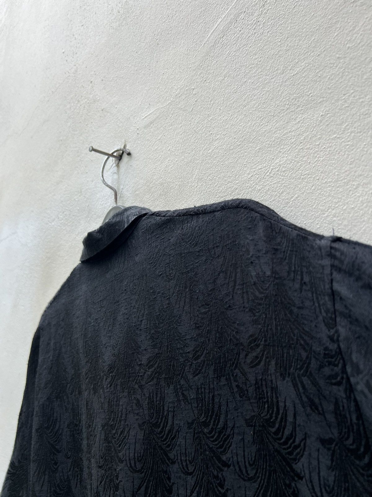 Johnbull Vintage 80s John Bull Zou Zou Raw Silk Black Jacquard Shirt Size US XL / EU 56 / 4 - 18 Thumbnail