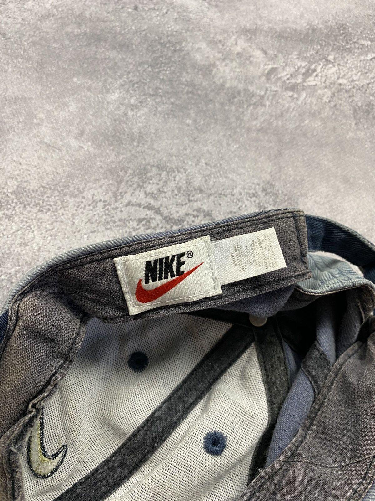 Nike Vintage Nike Denim Blue Cap Swoosh Logo 90s Rare Hat Y2K Size ONE SIZE - 15 Thumbnail