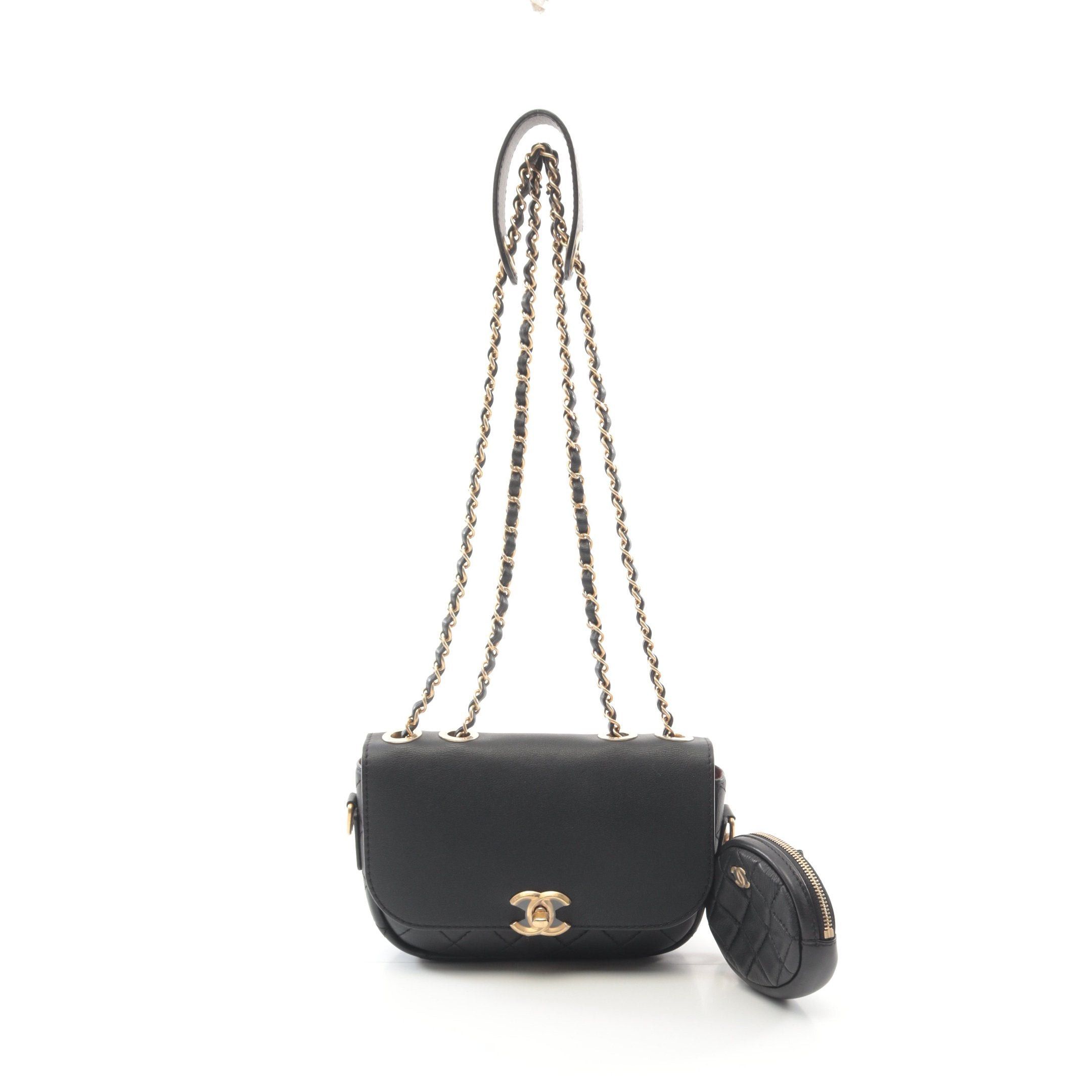 Chanel Chanel Matelasse Chain Shoulder Bag Leather Black Gold Hardware Size ONE SIZE - 1 Thumbnail