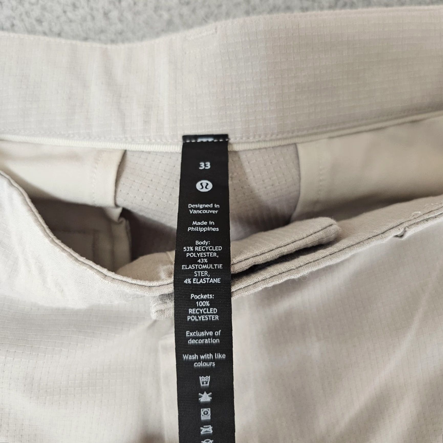 Lululemon Lululemon Ventlight Commission Pants Mens Size 33 Beige Slim Fit Stretch Golf Chino Casual Travel Flat Front Zip Pocketes Size US 33 - 2 Thumbnail