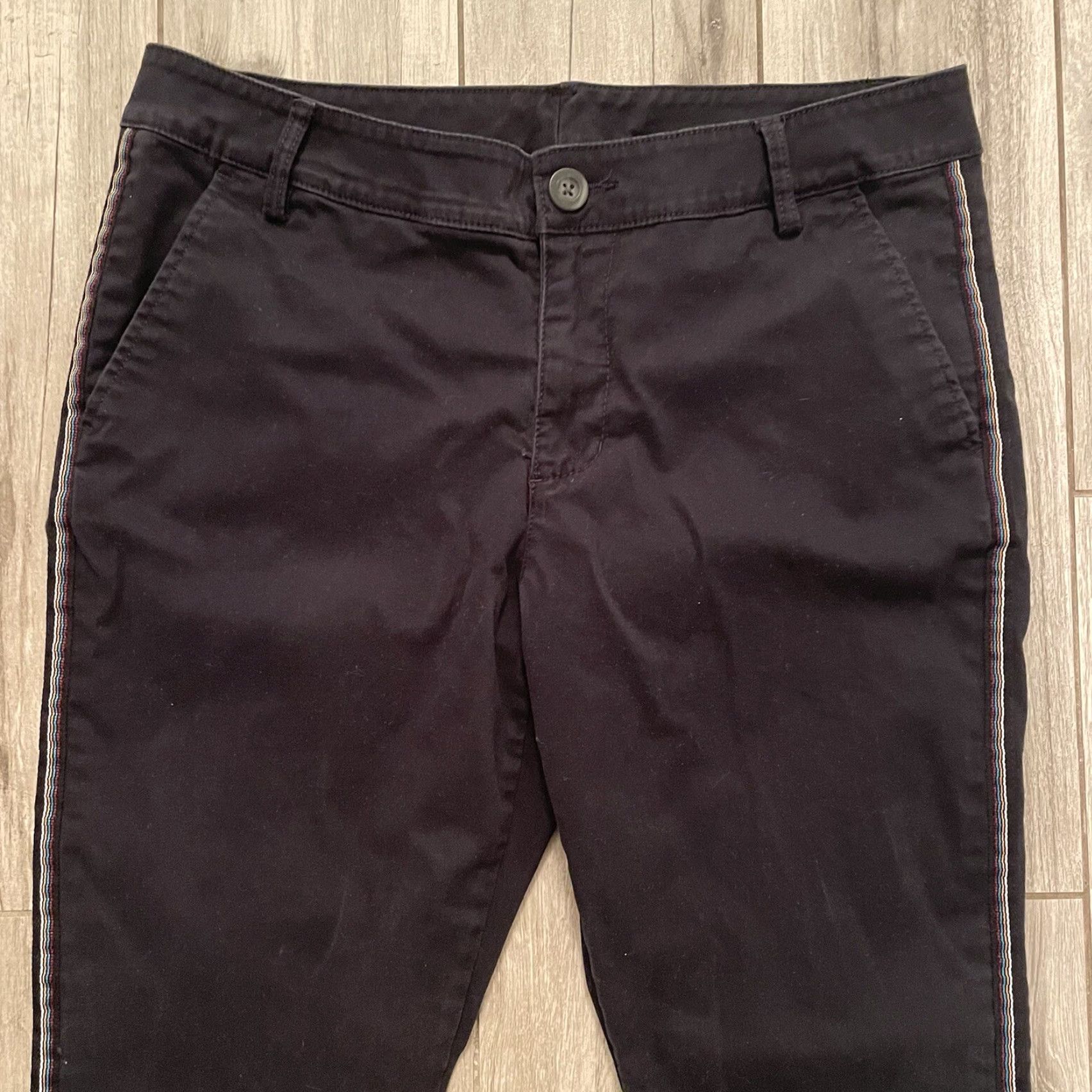 Vintage Cabi The Peyton Trouser Size 8 Women’s Black Pants Side tuxedo Stripe 5313 Size 30" / US 8 / IT 44 - 3 Thumbnail