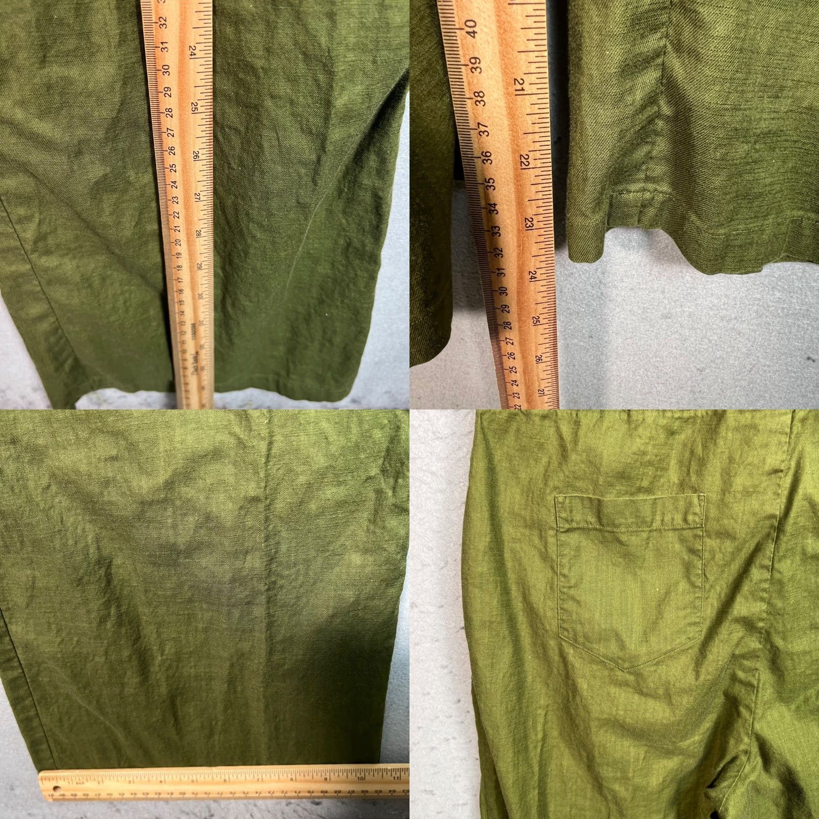 Olive VINTAGE The Kit Womens One-Piece Jumpsuit Olive Green Button-Front Short Sleeve 100% Cotton Size 4 Womens Size 27" / US 4 / IT 40 - 8 Thumbnail