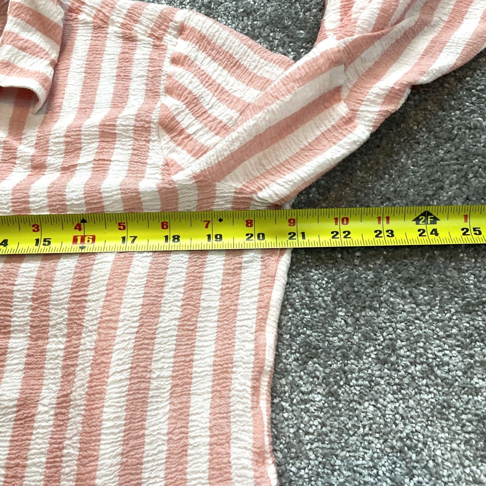 Vintage Chico's Womens Button Up Shirt Orange Striped Long Sleeve Top Size L Regular Size L / US 10 / IT 46 - 7 Thumbnail