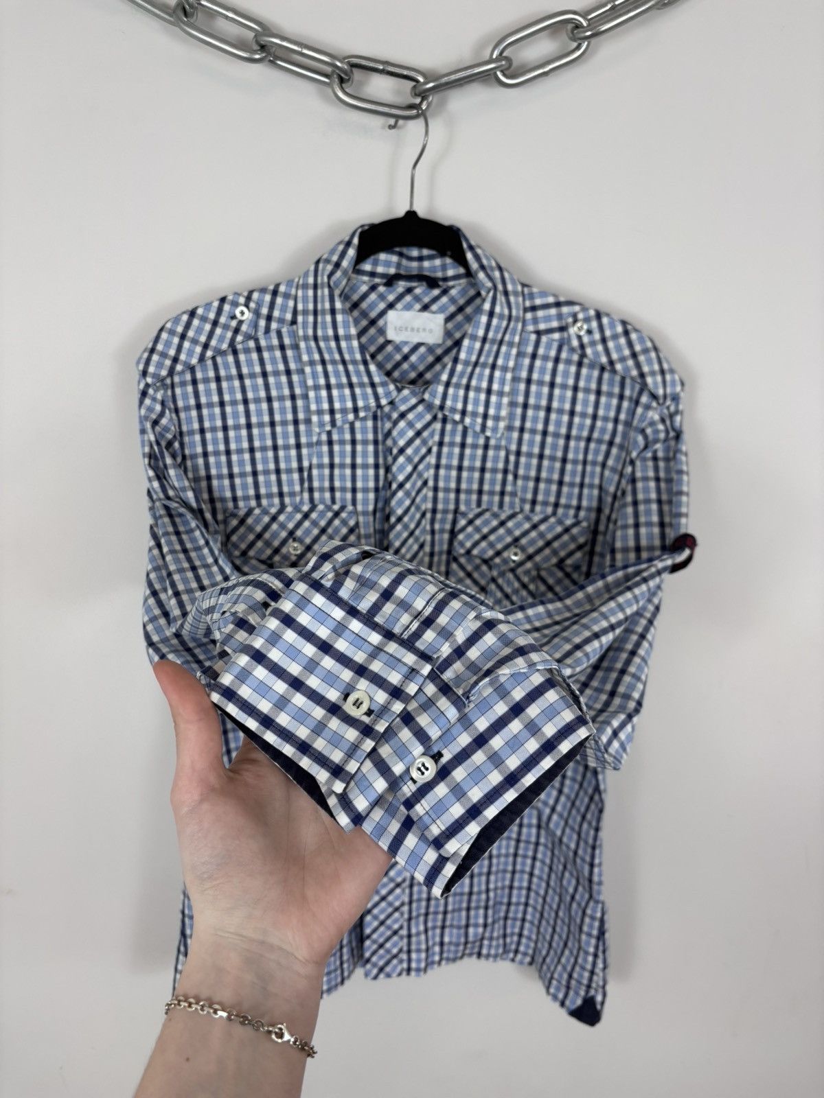 Iceberg Iceberg Vintage Men’s Gingham Check Long Sleeve Shirt Size US L / EU 52-54 / 3 - 13 Thumbnail