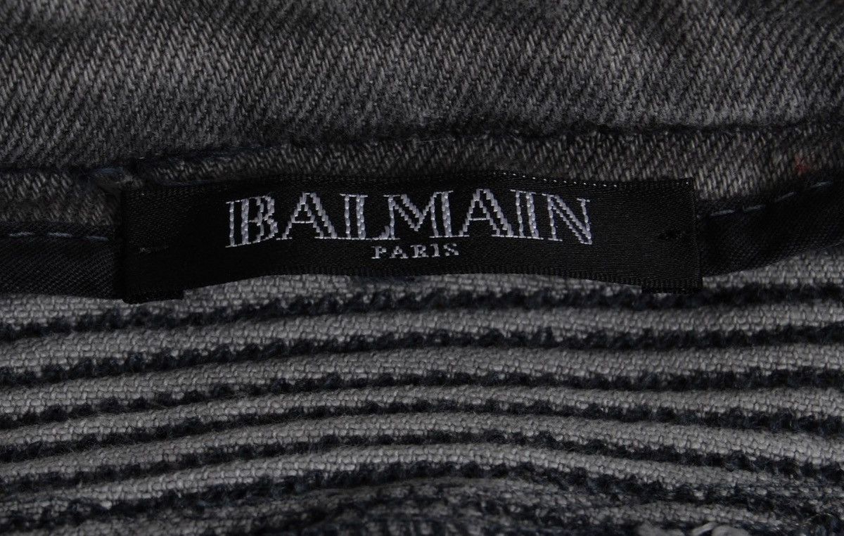Balmain BALMAIN SS 2014 Zip Biker Jeans Gray Denim Decarnin Runway Size US 28 / EU 44 - 8 Thumbnail