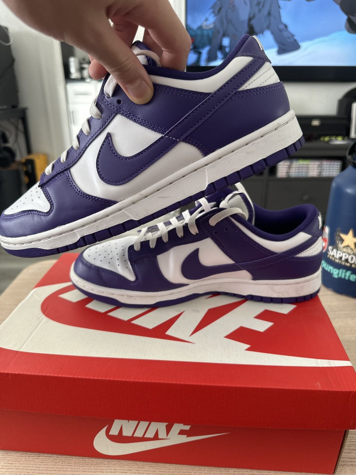 Nike Court Purple Dunk Lows Size US 10 / EU 43 - 2 Thumbnail
