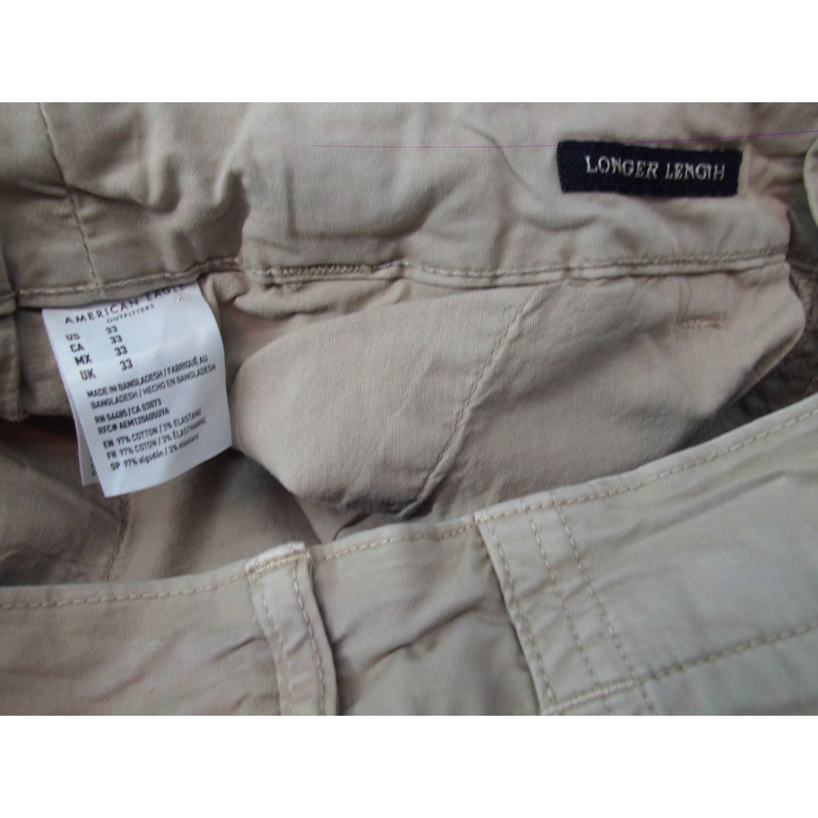 American Eagle Outfitters American Eagle Khaki Shorts Size 33 Next Flex Long Length Size US 33 - 3 Thumbnail