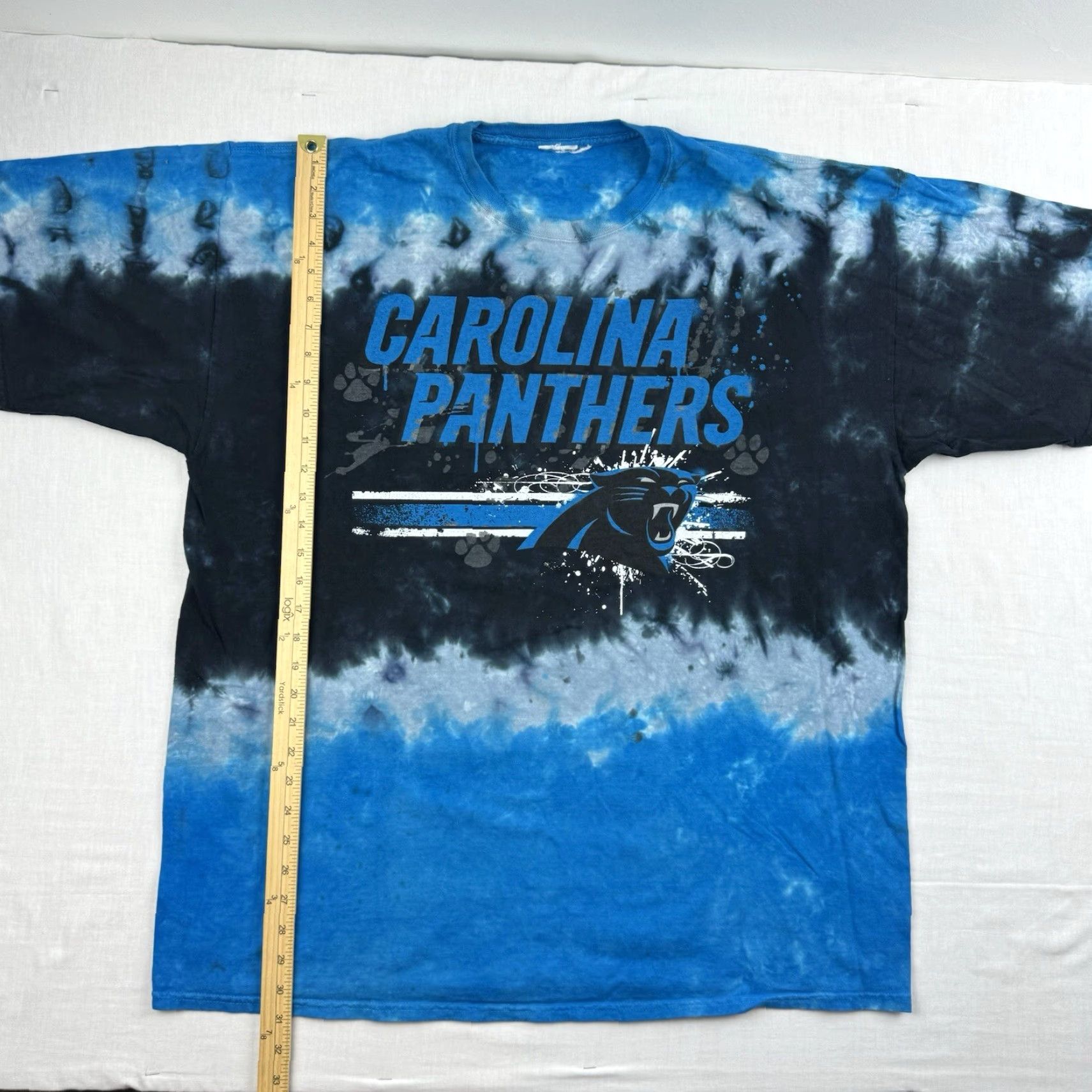 NFL VINTAGE NFL Carolina Panthers T-Shirt Adult XL Blue Tie Dye Graphic Print Y2K Football Mens Size US XL / EU 56 / 4 - 5 Thumbnail