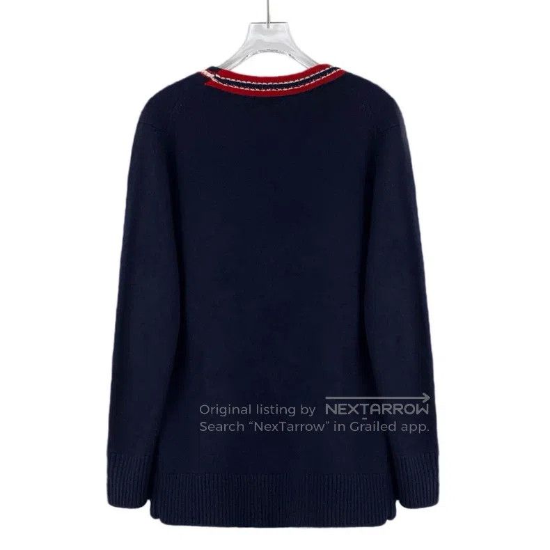 Chanel Chanel Dark blue rolled-edged cashmere knitted cardigan co Size XS / US 0-2 / IT 36-38 - 2 Thumbnail