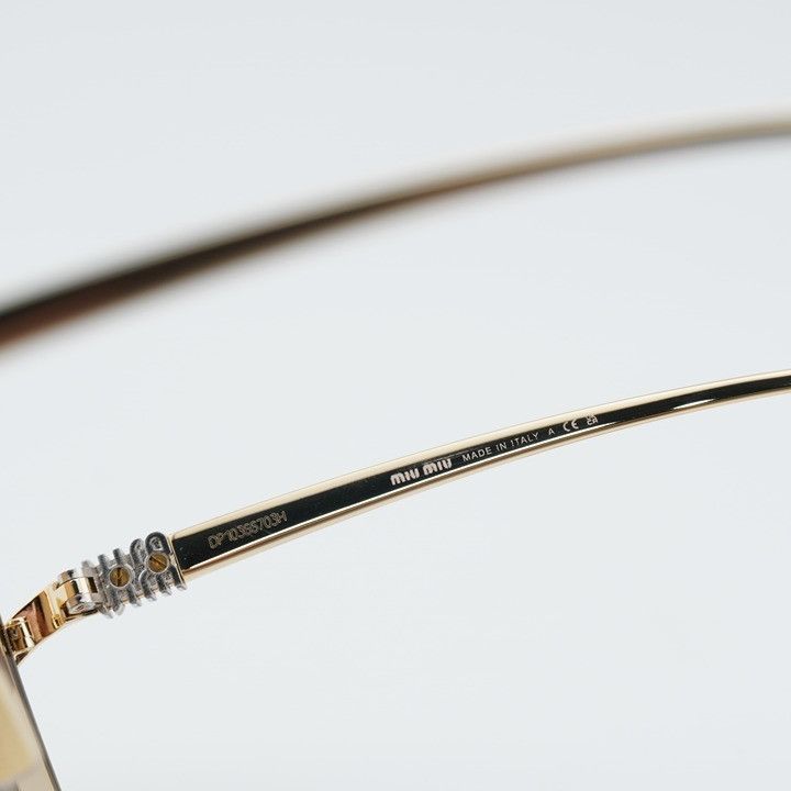 Miu Miu Miu Miu MUA57S 5AK20S Sunglasses Gold Square Frame, Brown Size ONE SIZE - 8 Thumbnail