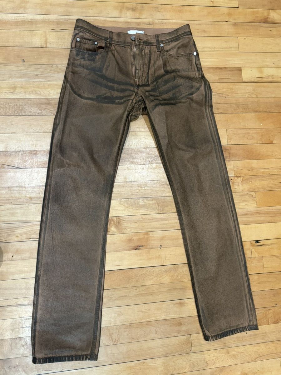 Helmut Lang Helmut Lang Waxed oil stain Worker Jeans Size US 30 / EU 46 - 1 Thumbnail