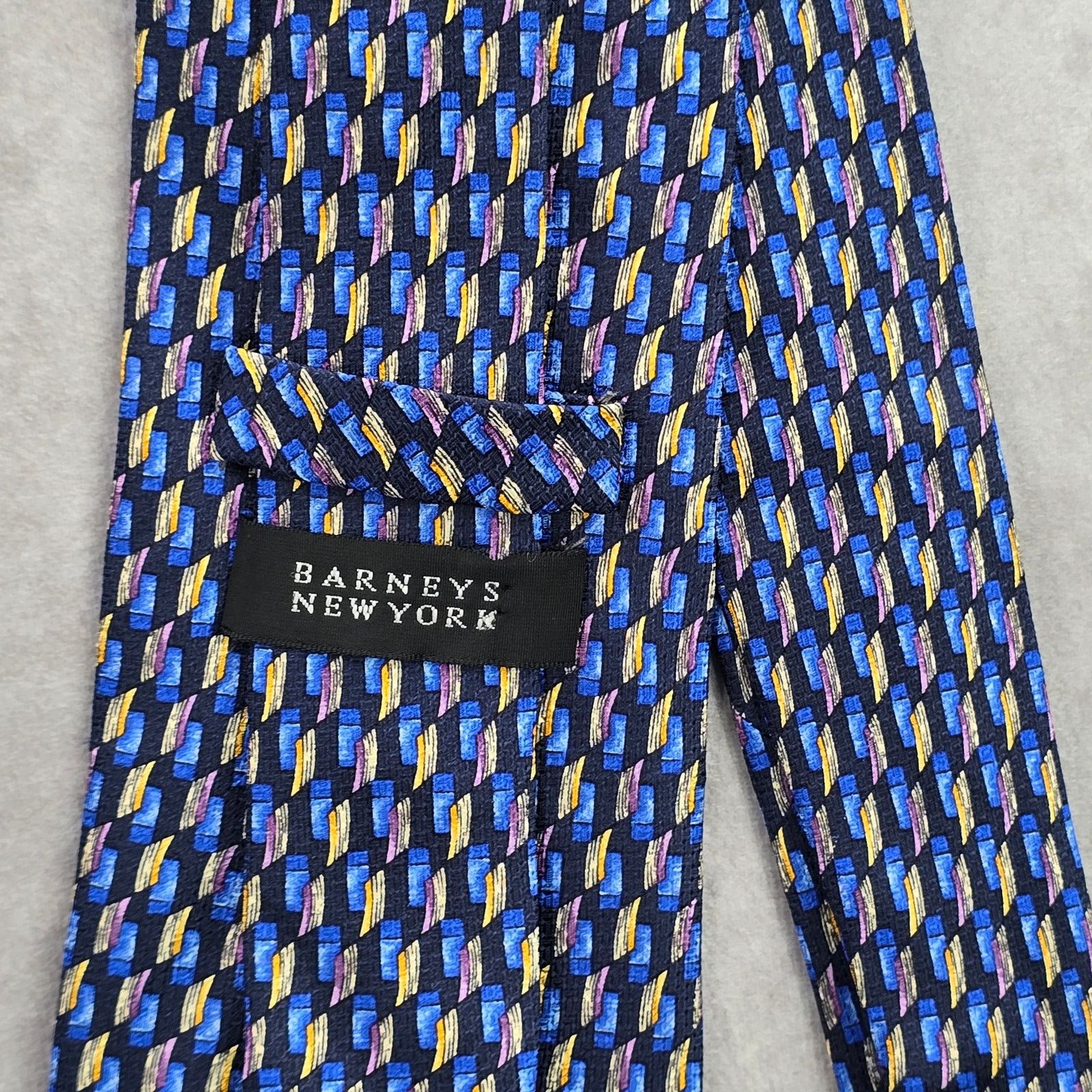 Barneys New York Barneys New York Blue Repp 100% Silk Italy Neck Tie Size 30 - 4 Thumbnail