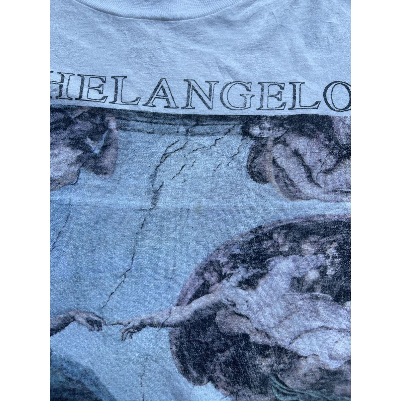 Vintage 90s Michelangelo Thrashed Distressed Faded Tee ERD Grunge Size US XL / EU 56 / 4 - 10 Thumbnail
