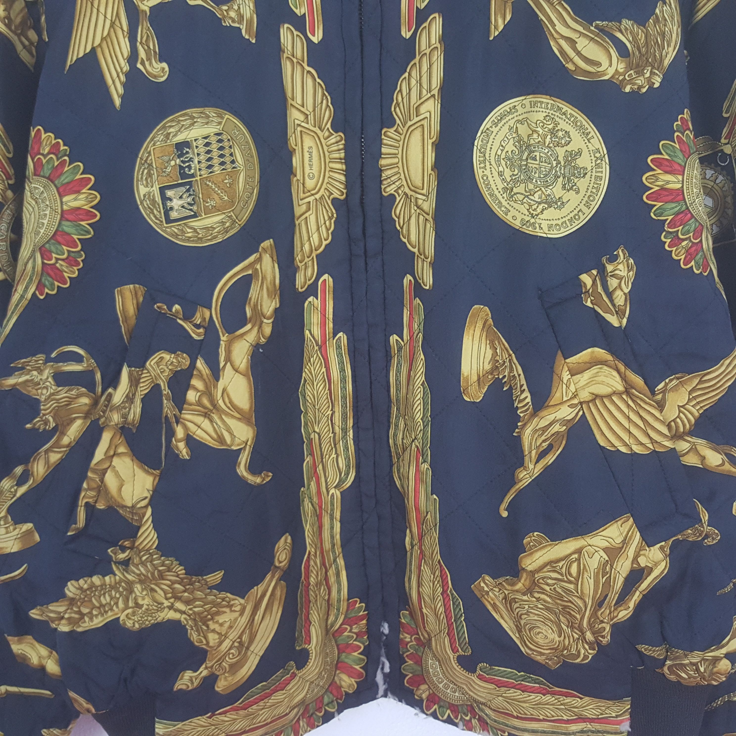 Hermes Vintage Hermes Paris Reversible Silk Aviator Jacket Size US L / EU 52-54 / 3 - 3 Thumbnail